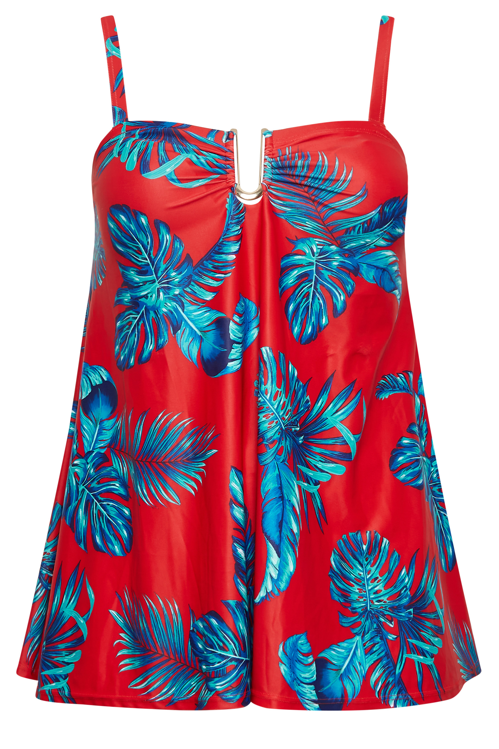 YOURS Plus Size Blue Floral Print Tankini Top