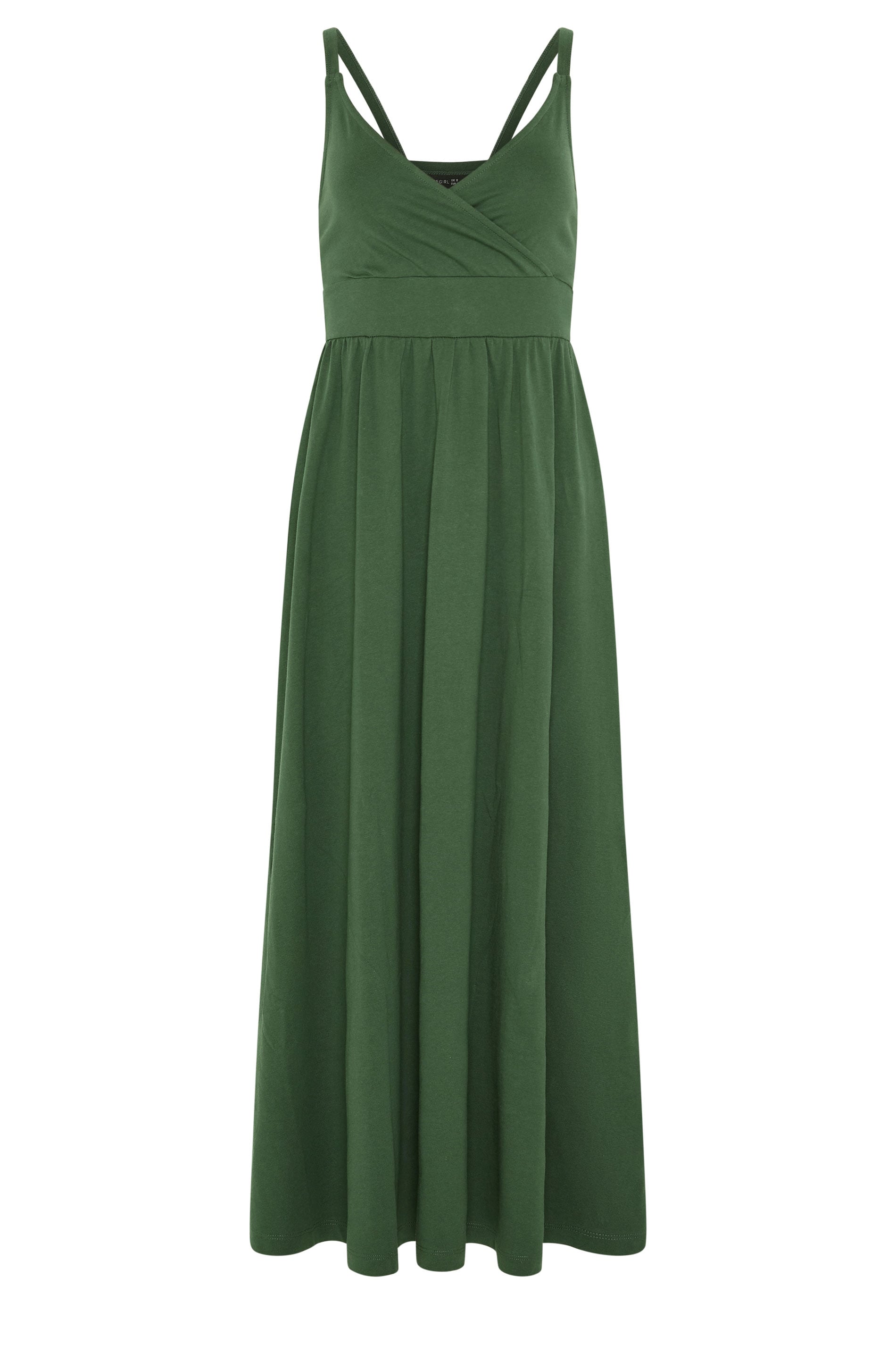 PixieGirl Petite Women's Forest Green Cotton Maxi Dress | PixieGirl 5