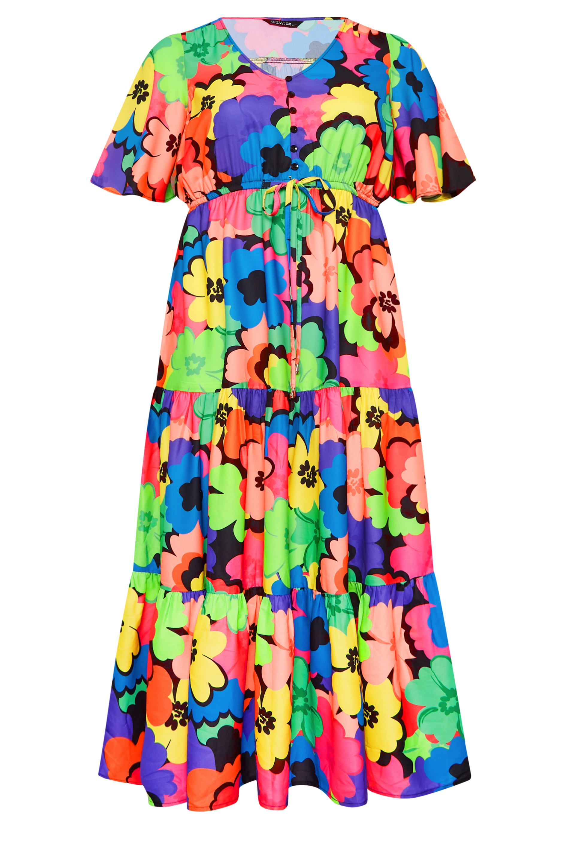 LIMITED COLLECTION Plus Size Blue & Green Floral Smock Maxi Dress ...