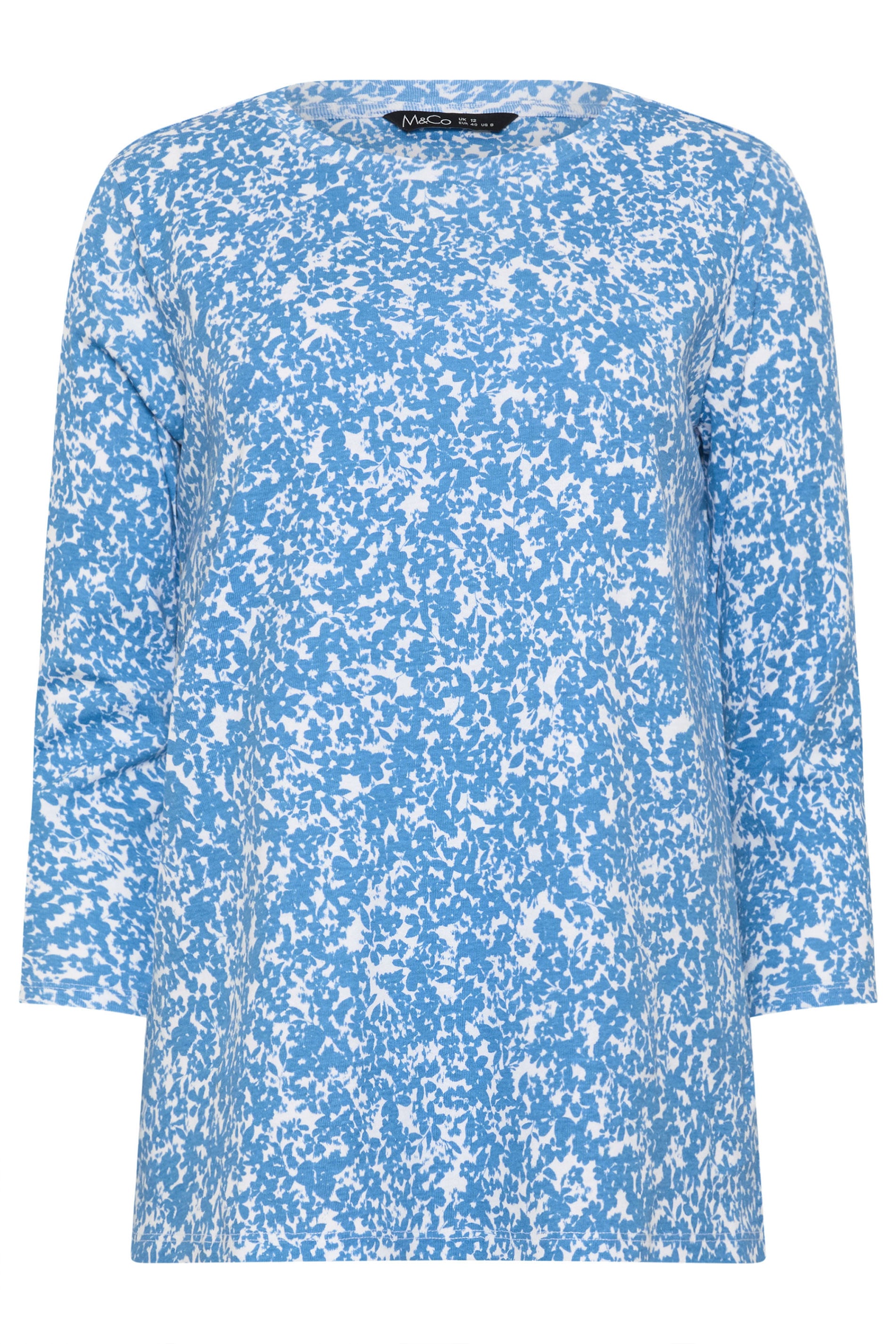 M&Co Blue Ditsy Floral Cotton Top | M&Co 5