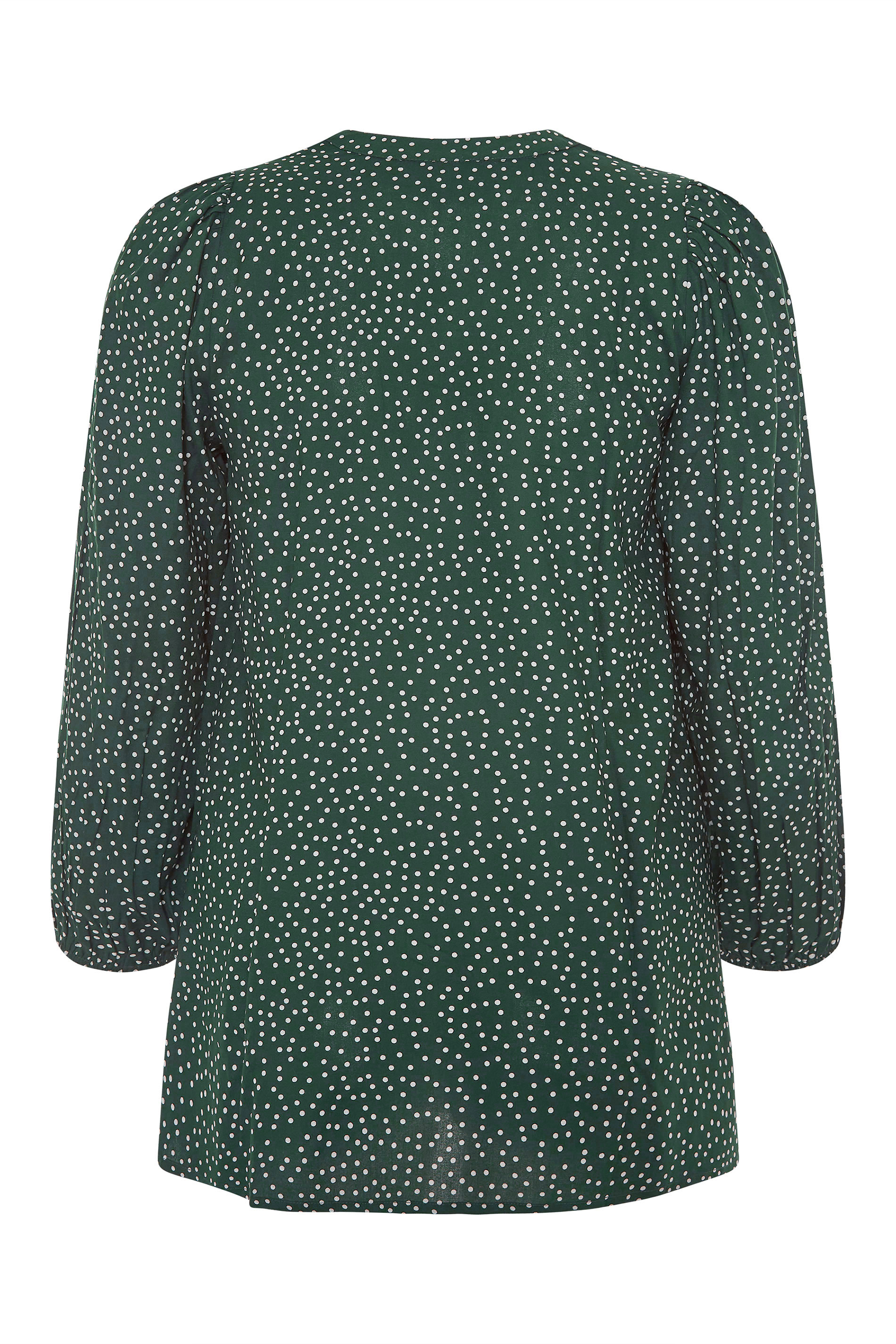 Plus Size YOURS LONDON Green Polka Dot Balloon Sleeve Blouse | Yours ...