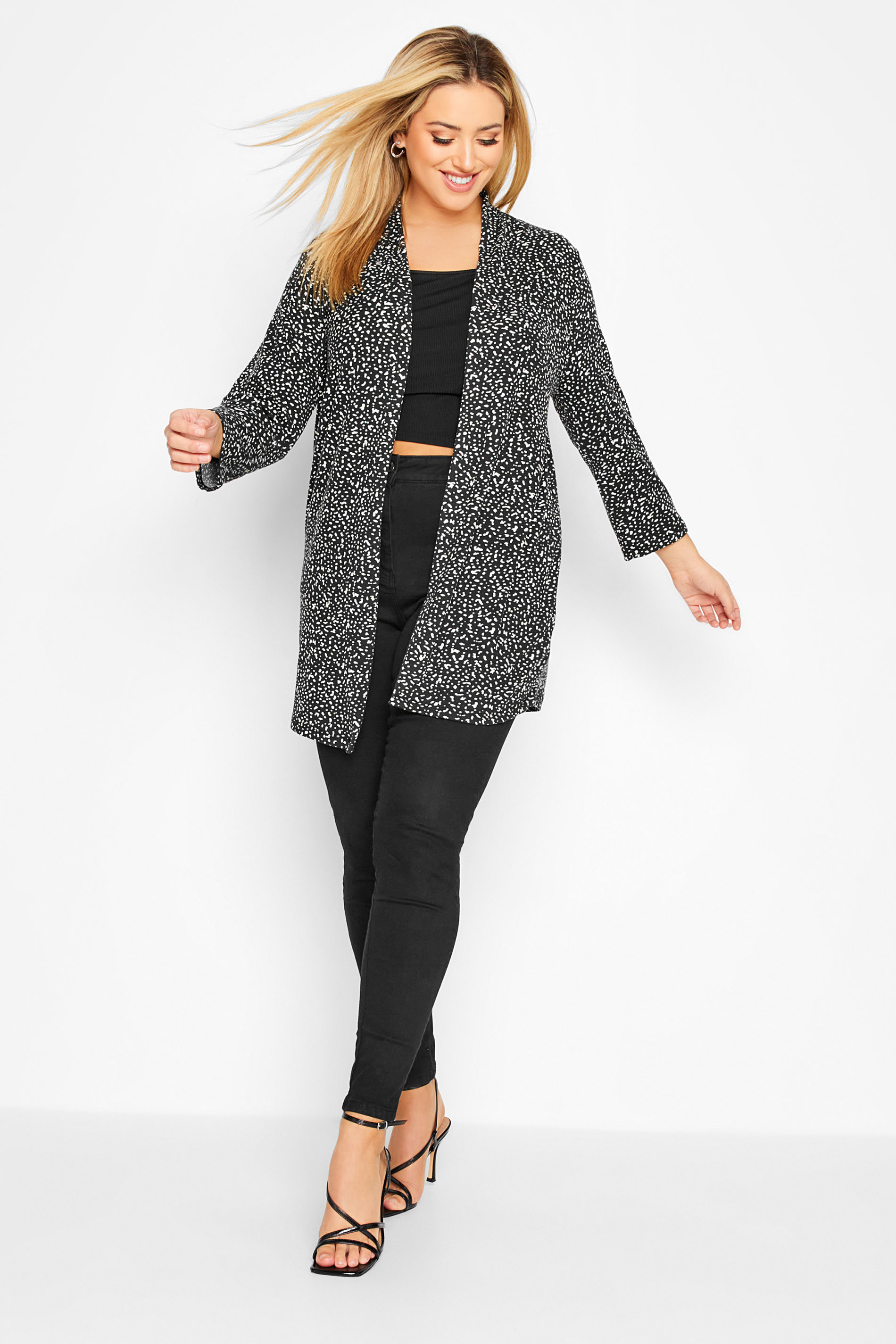 Plus Size Charcoal Grey Animal Print Ribbed Cardigan | Yours Clothing  2