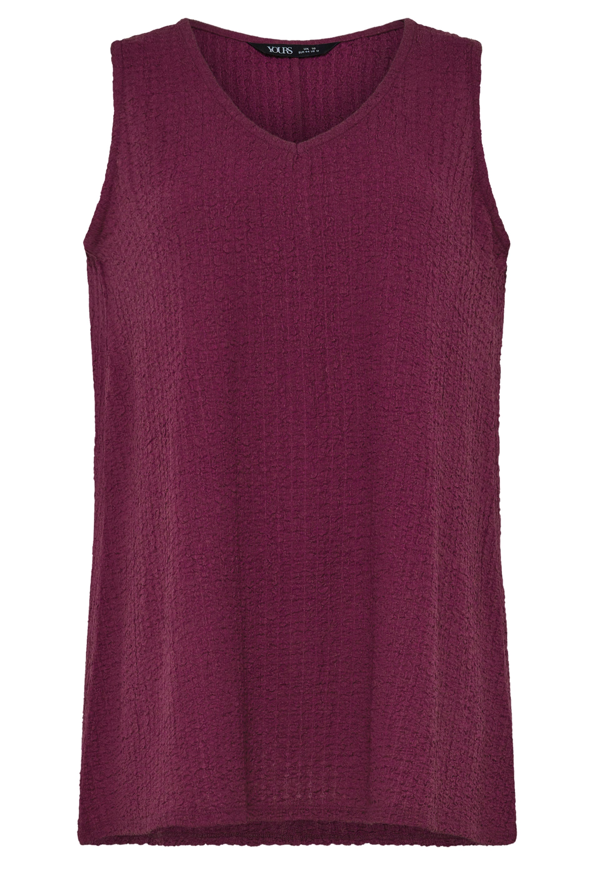 YOURS Plus Size Purple Crinkle V-Neck Cami Vest Top | Yours Clothing 5