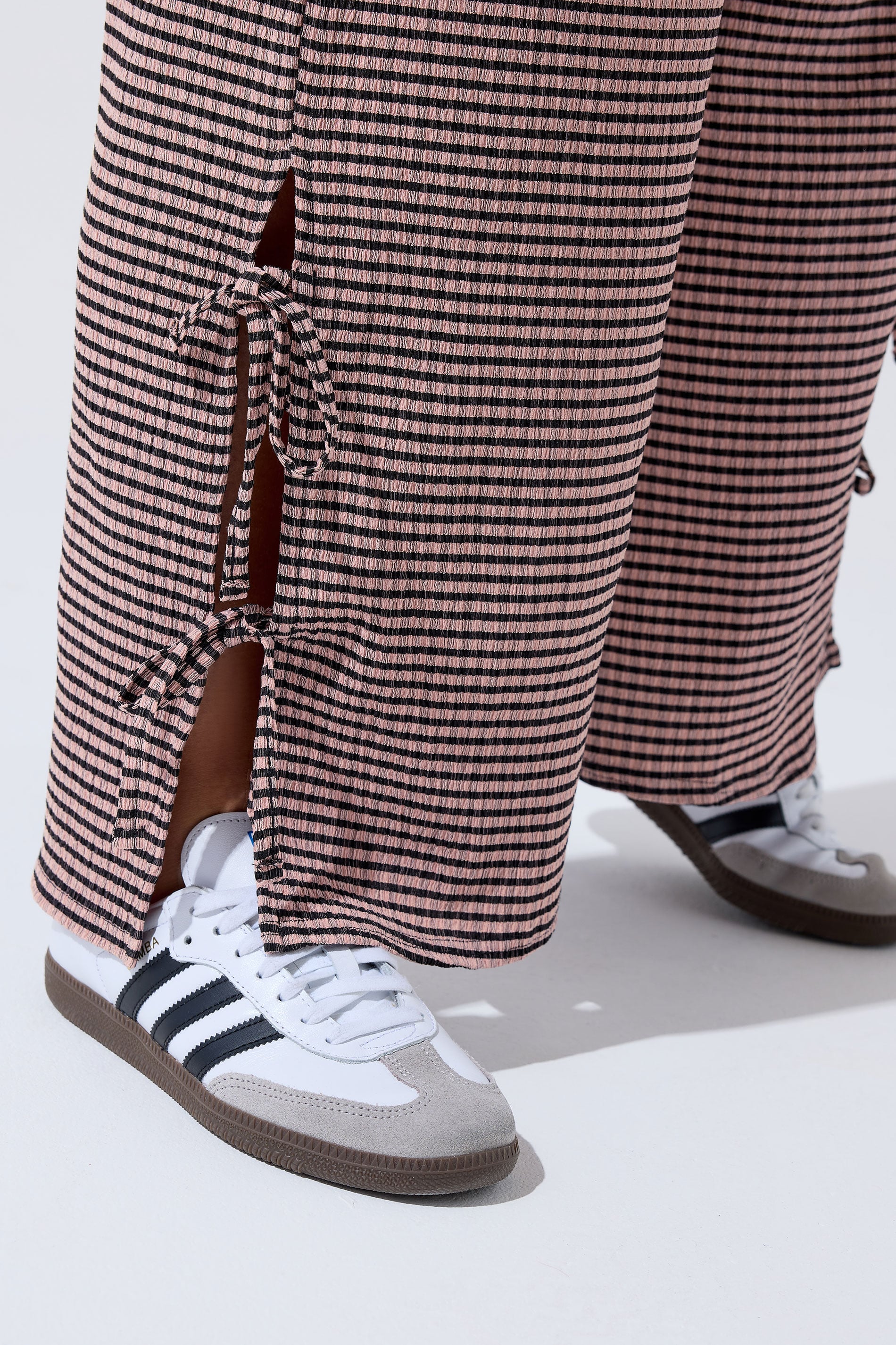 LIMITED COLLECTION Curve Pink Gingham Tie Side Trousers | Yours Clothing 4