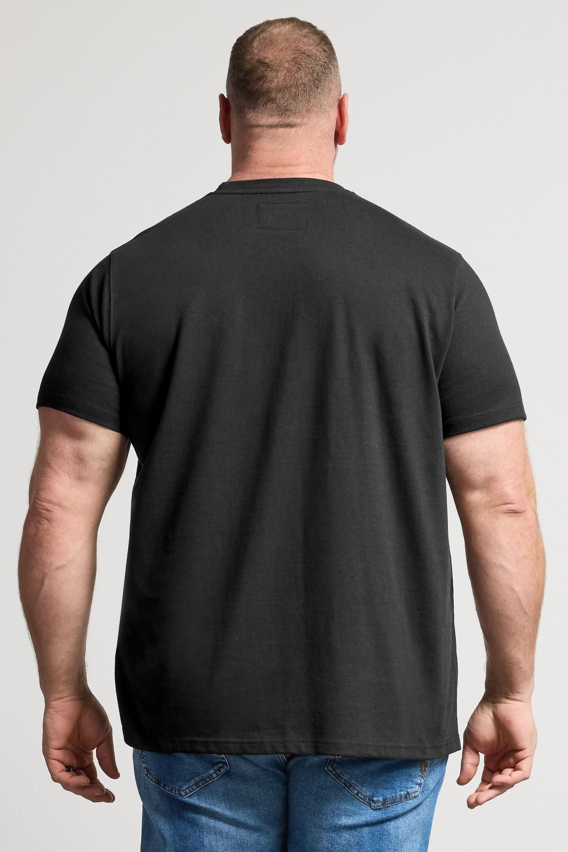 BadRhino Big & Tall Black Embroidered Script T-Shirt | BadRhino 2