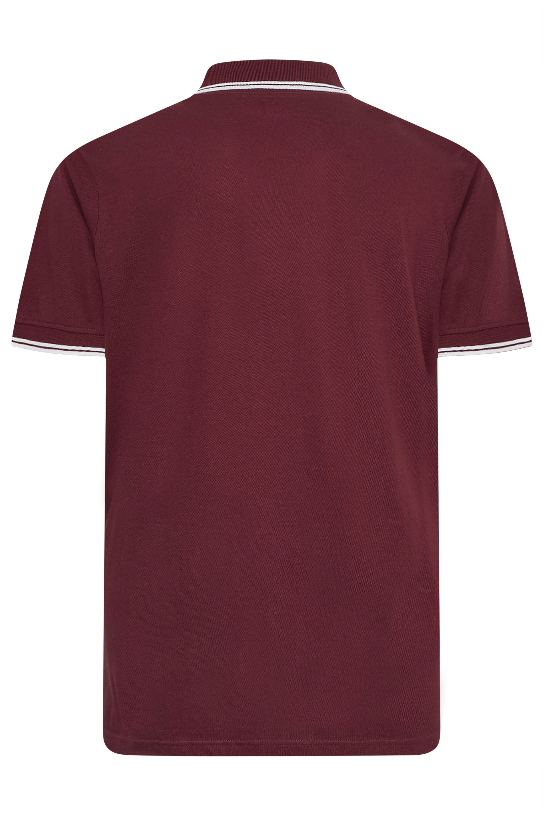 BadRhino Big & Tall Burgundy Red Tipped Polo Shirt | BadRhino 7