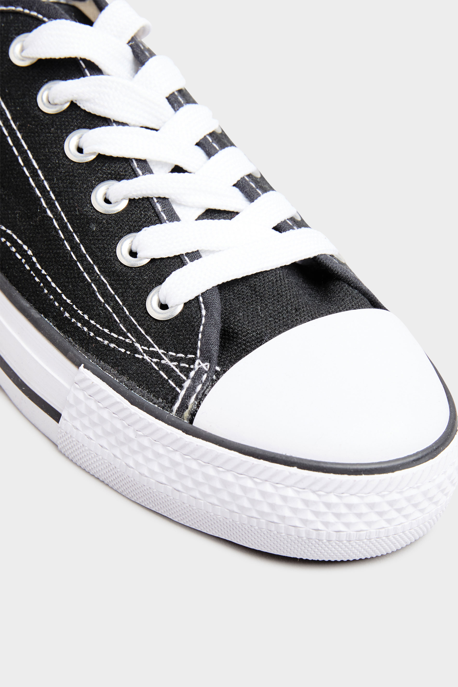Black Low Canvas Trainer in Regular Fit | Long Tall Sally