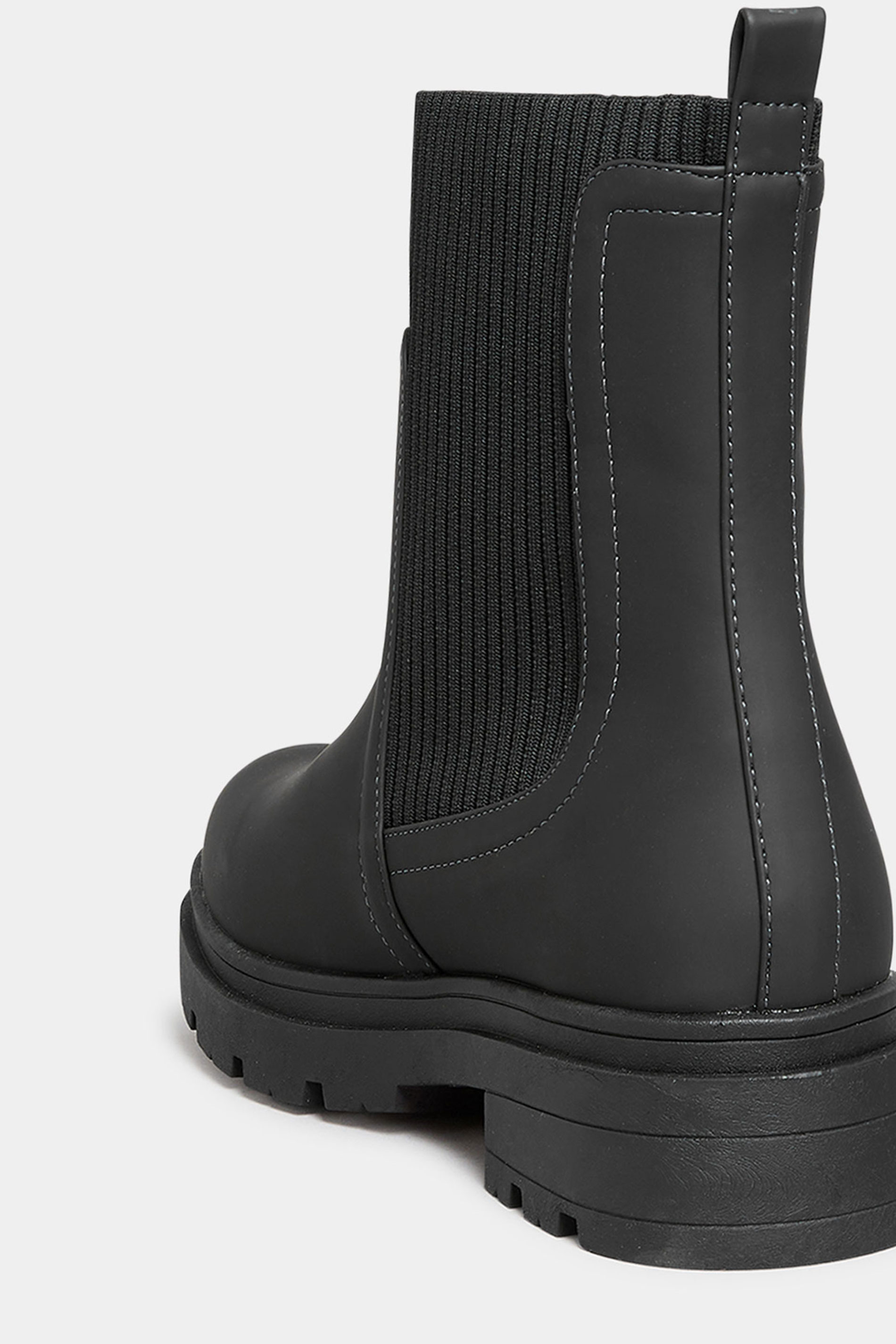 LIMITED COLLECTION Black Sock Chelsea Boots In Wide E Fit & Extra Wide ...