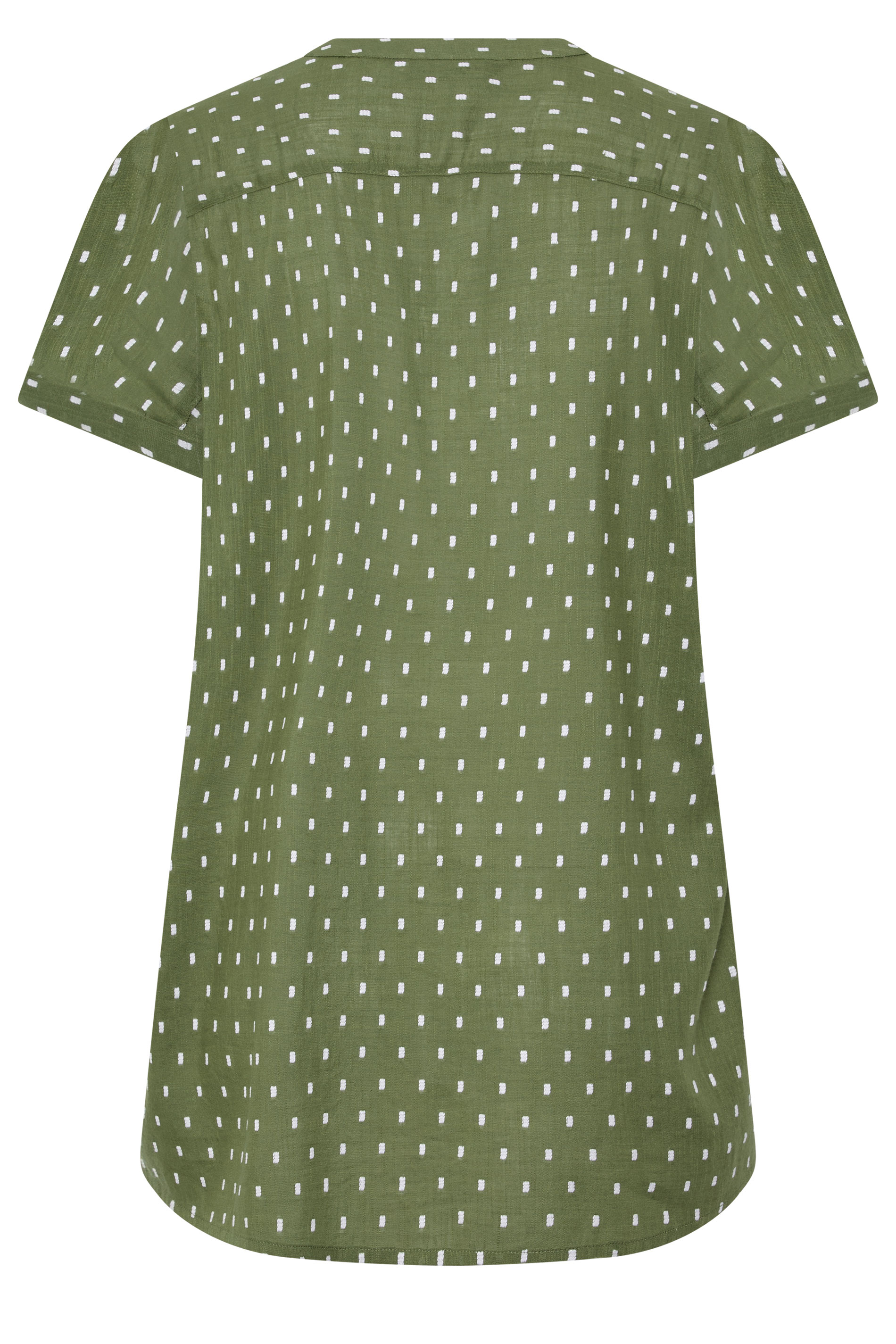 YOURS Curve Green Notch Neck Dobby Blouse | Yours Clothing 6