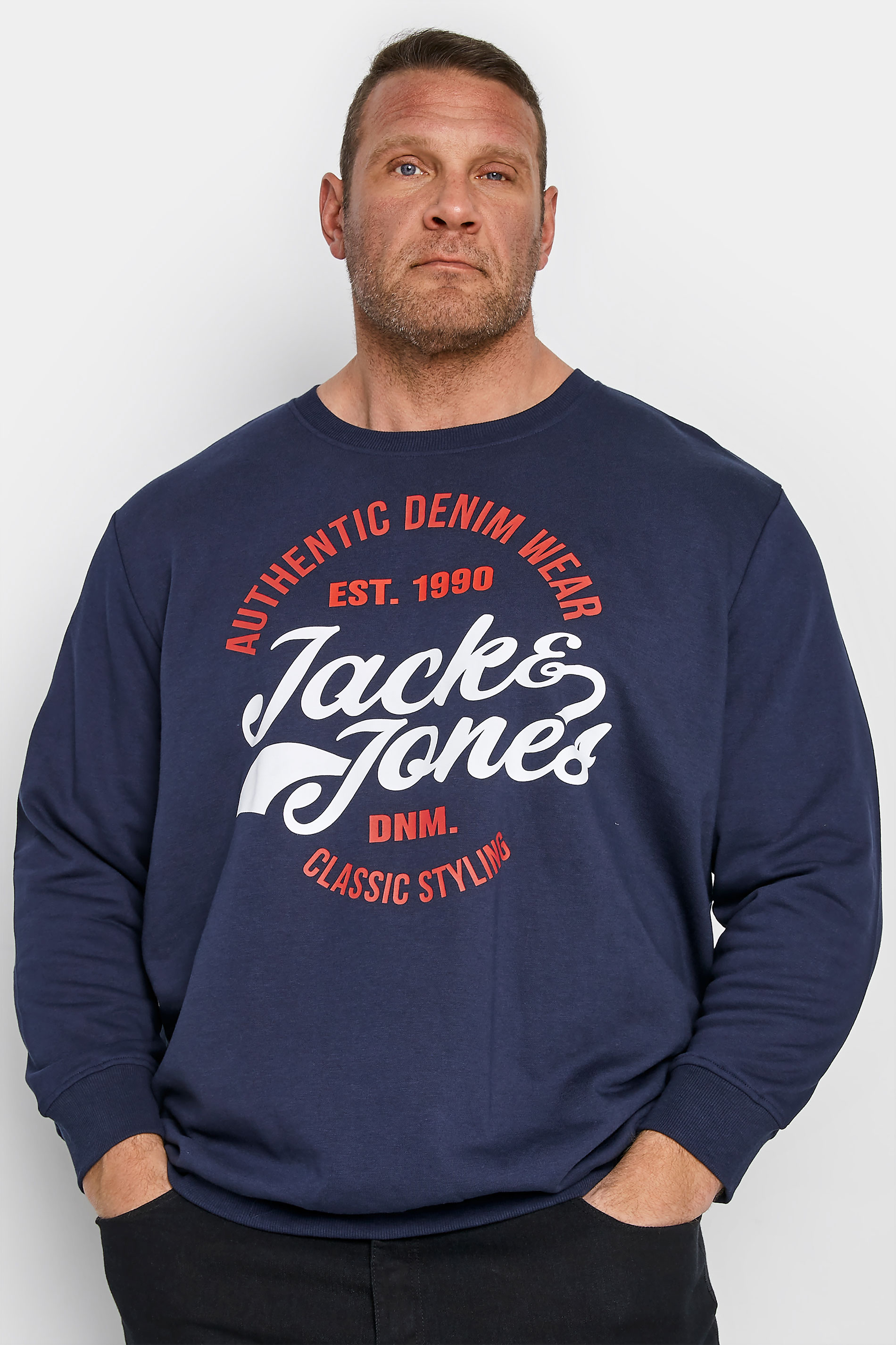 JACK & JONES Big & Tall Navy Blue Brat Sweatshirt_M.jpg