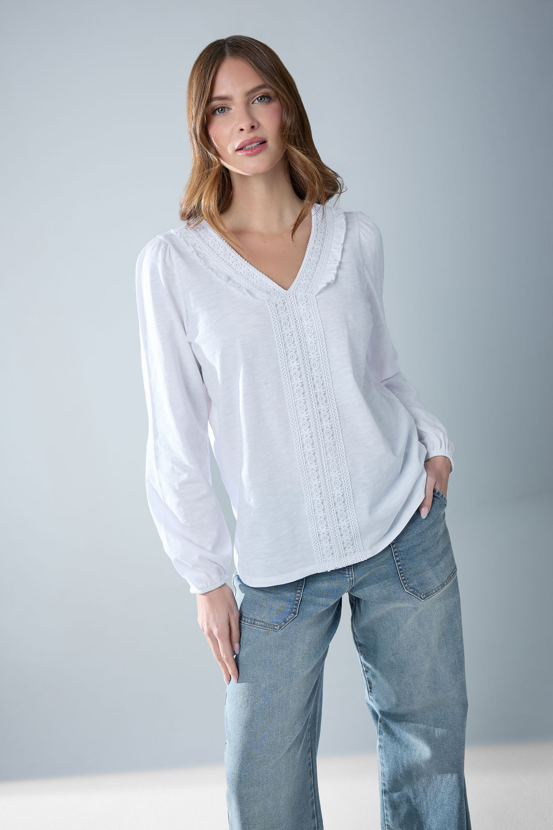 M&Co White Frill Detail Cotton Blouse | M&Co 3