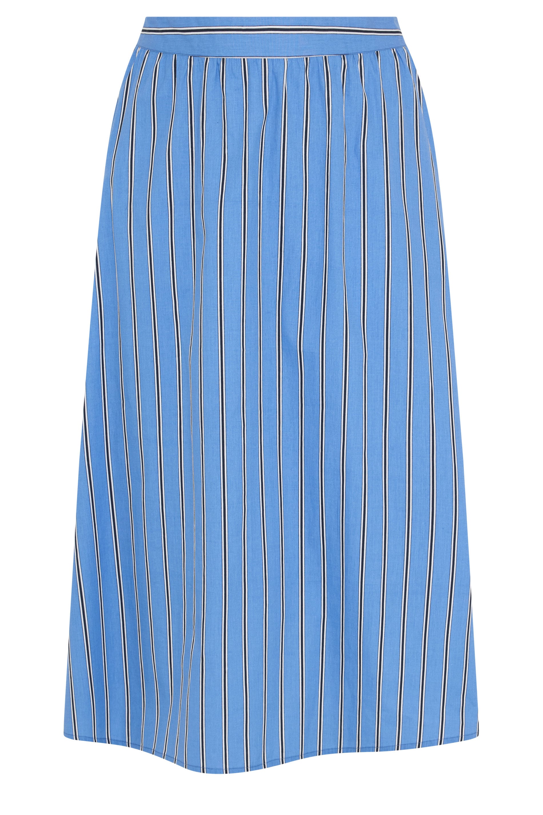 YOURS Plus Size Blue Stripe Midi Skirt | Yours Clothing 6