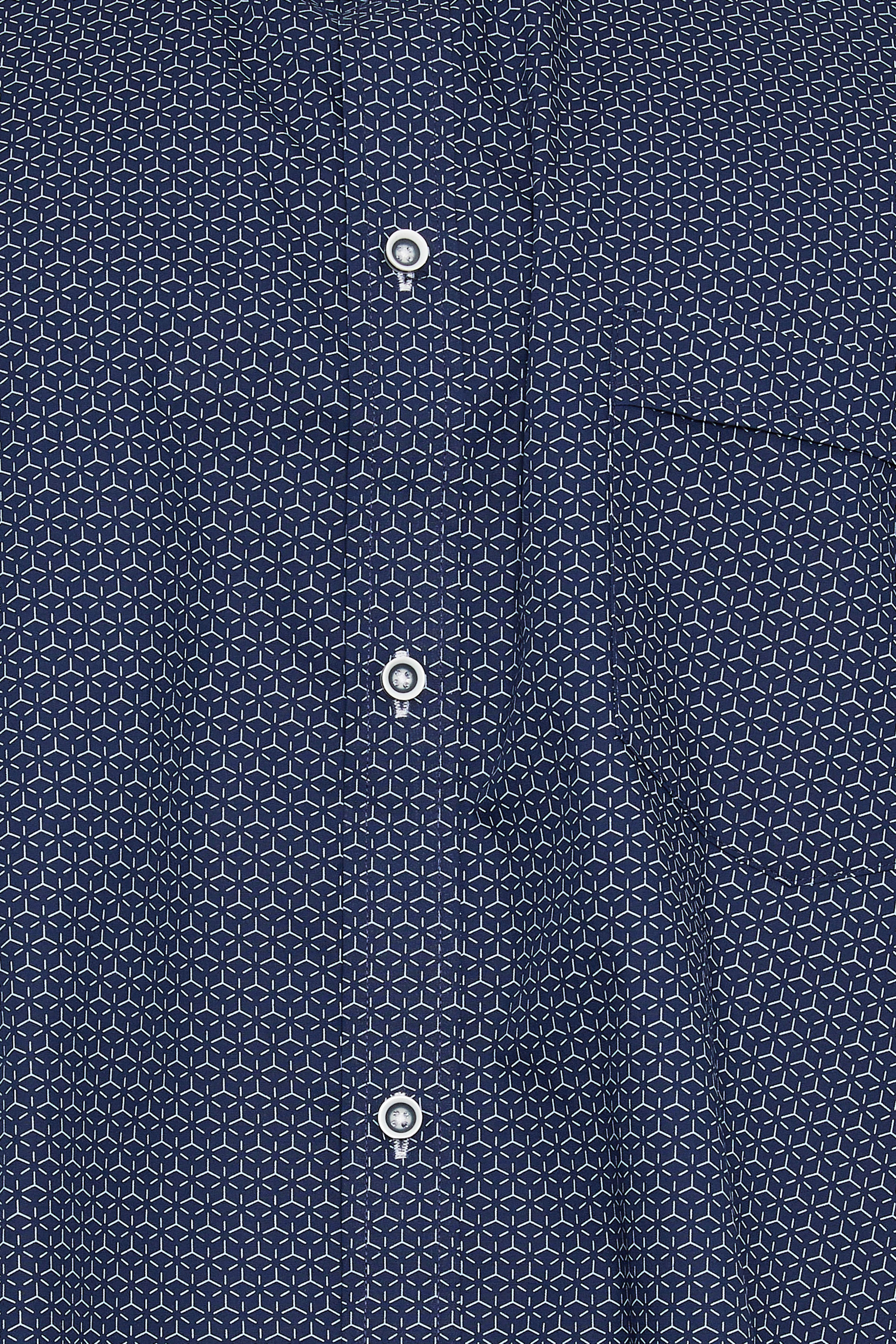 KAM Big & Tall Navy Blue Geo Print Shirt | BadRhino 5