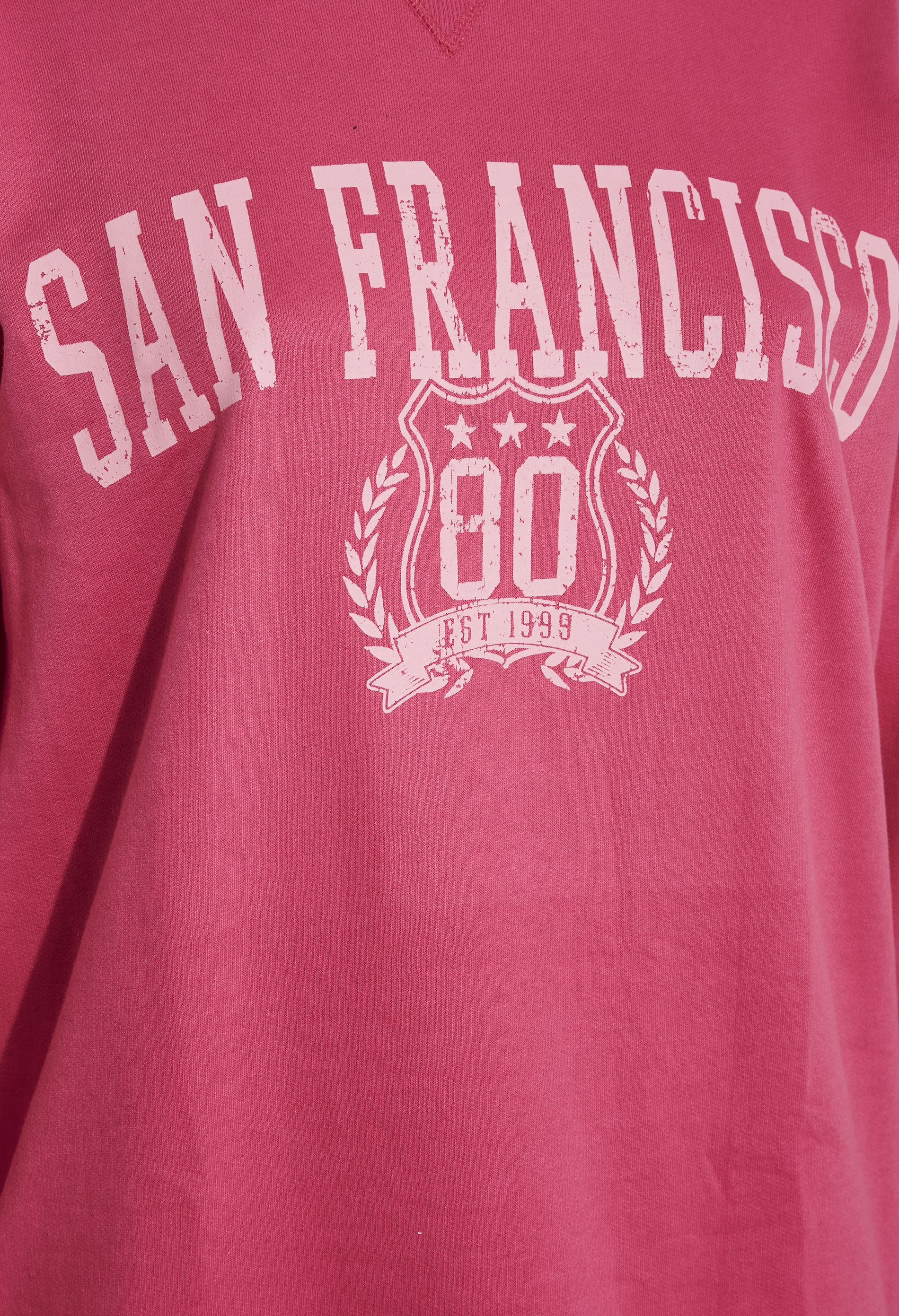 Plus Size Pink 'San Francisco' Slogan Sweatshirt