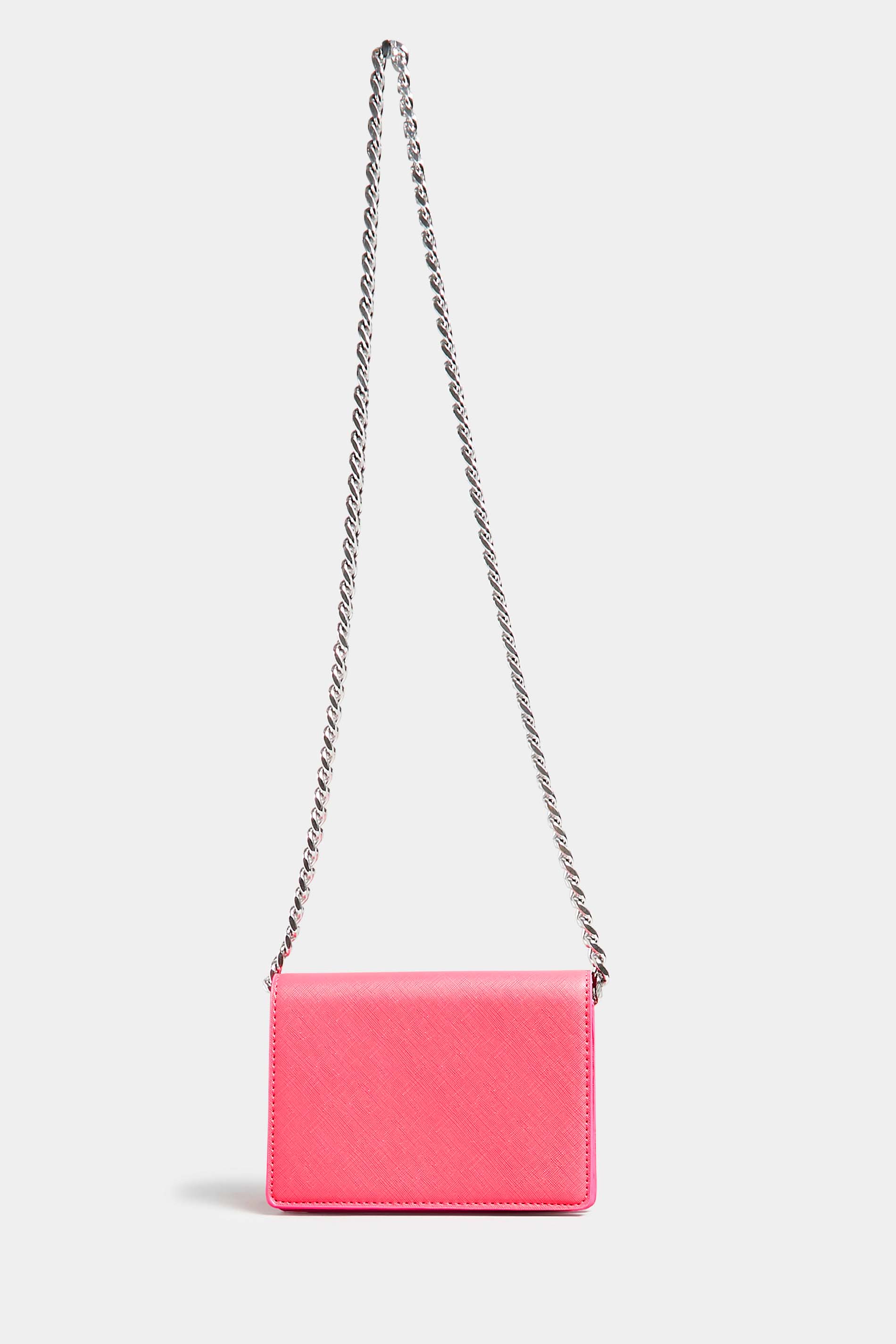 Plus Size Pink Chunky Chain Crossbody Bag