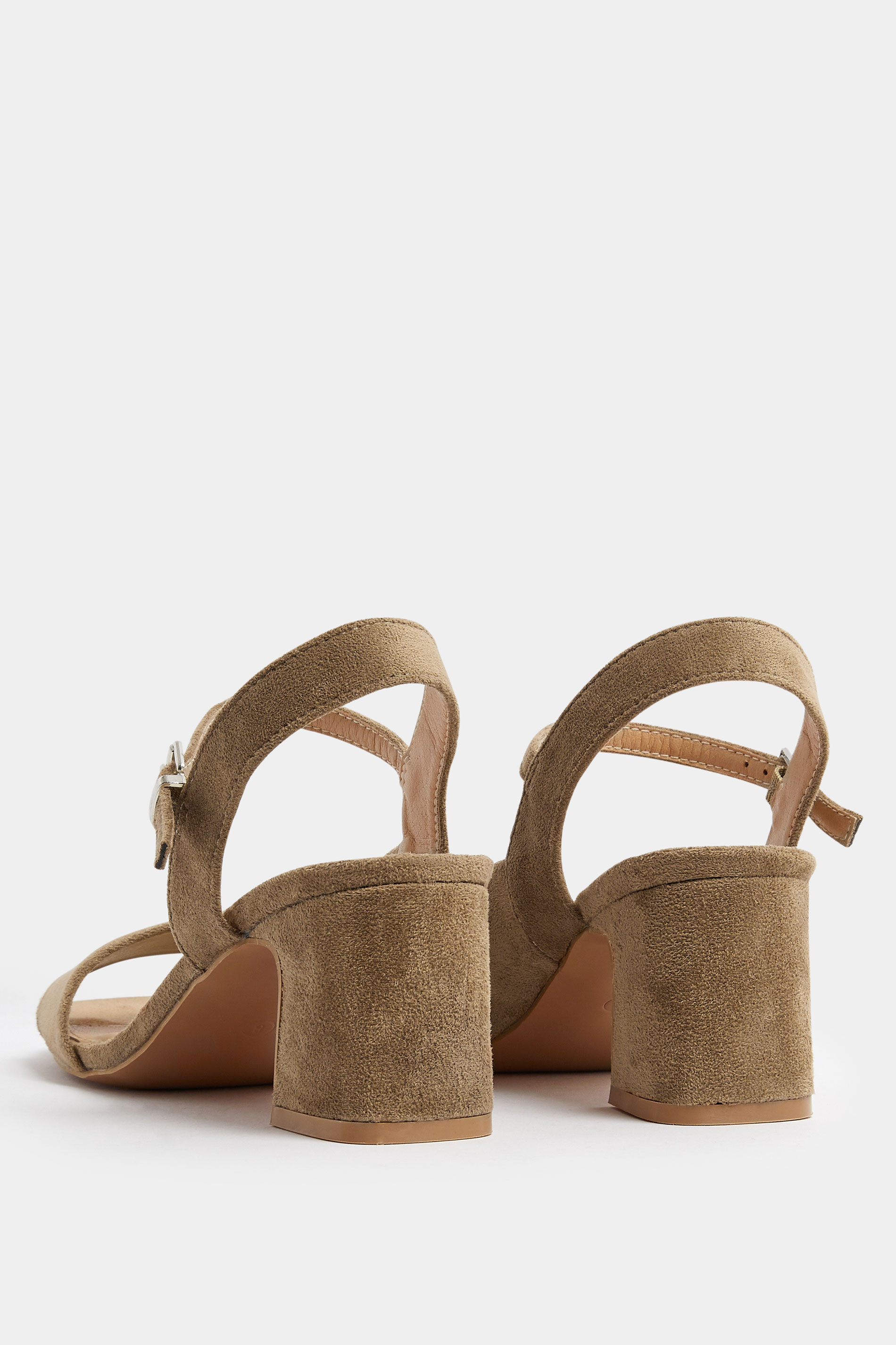 LTS Natural Brown Faux Suede Block Heel In Standard Fit | Long Tall Sally 4