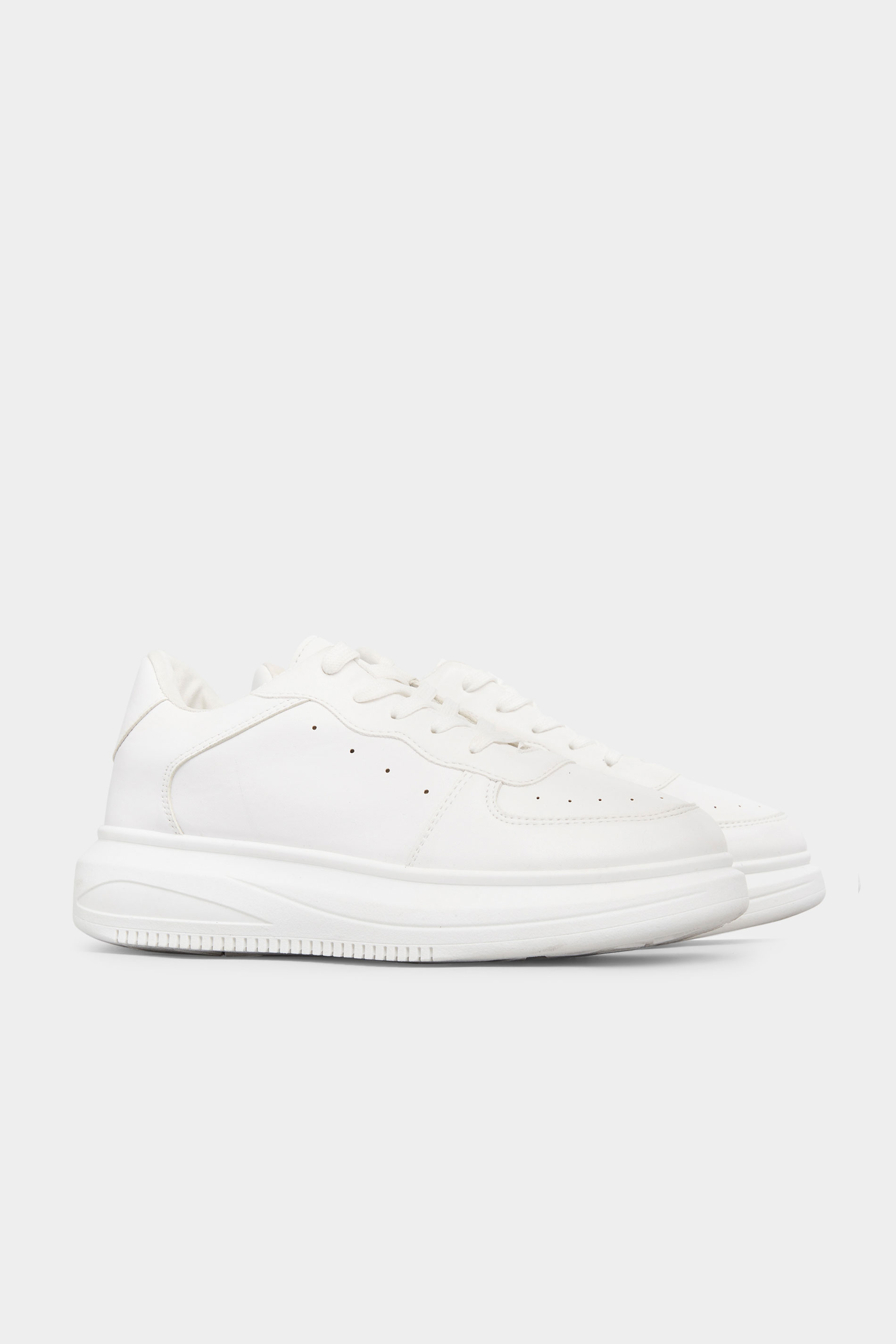 LIMITED COLLECTION White Platform Chunky Vegan Leather Trainers In Regular Fit_B.jpg