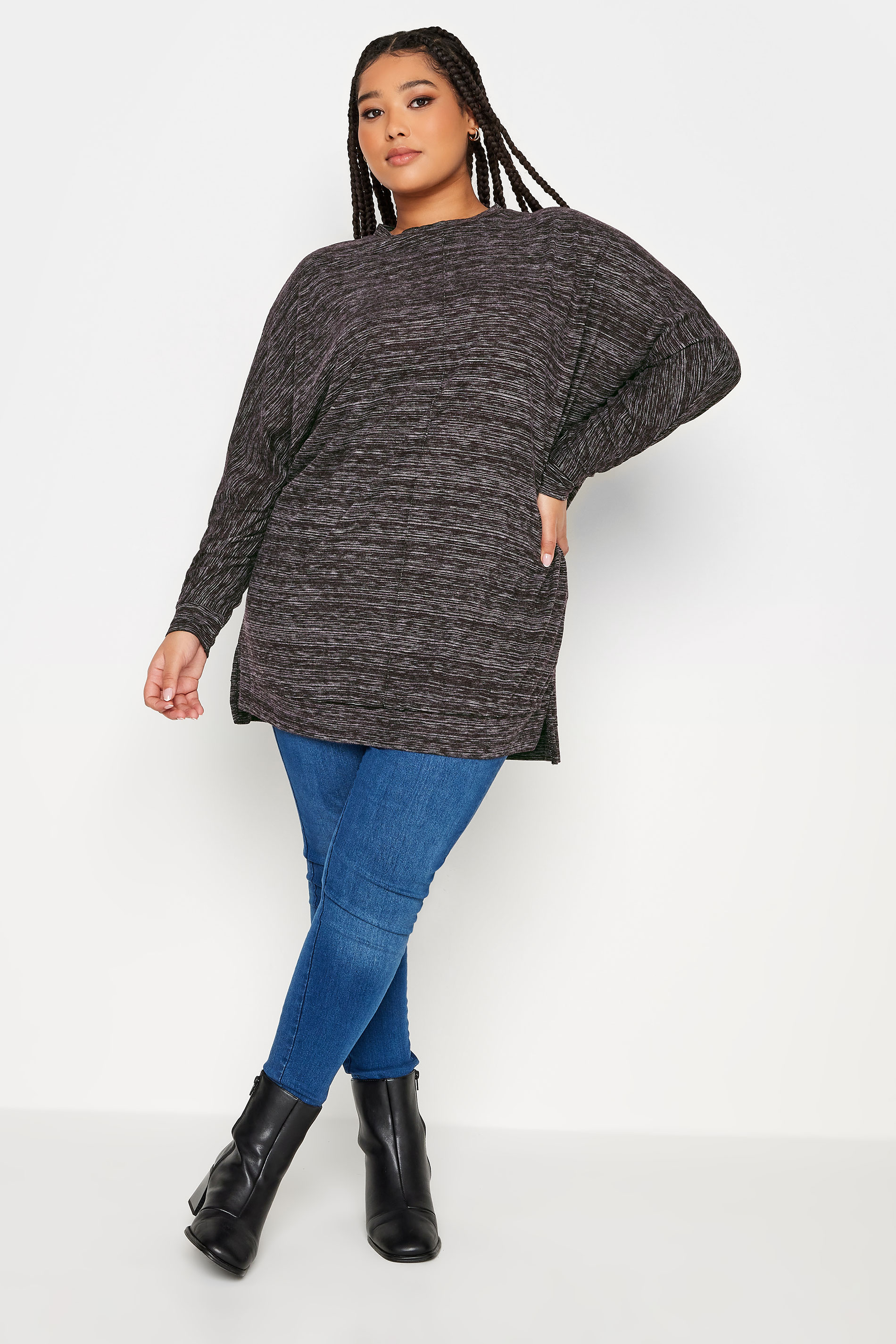 YOURS LUXURY Plus Size Grey Soft Touch Jumper | Yours Clothing 2