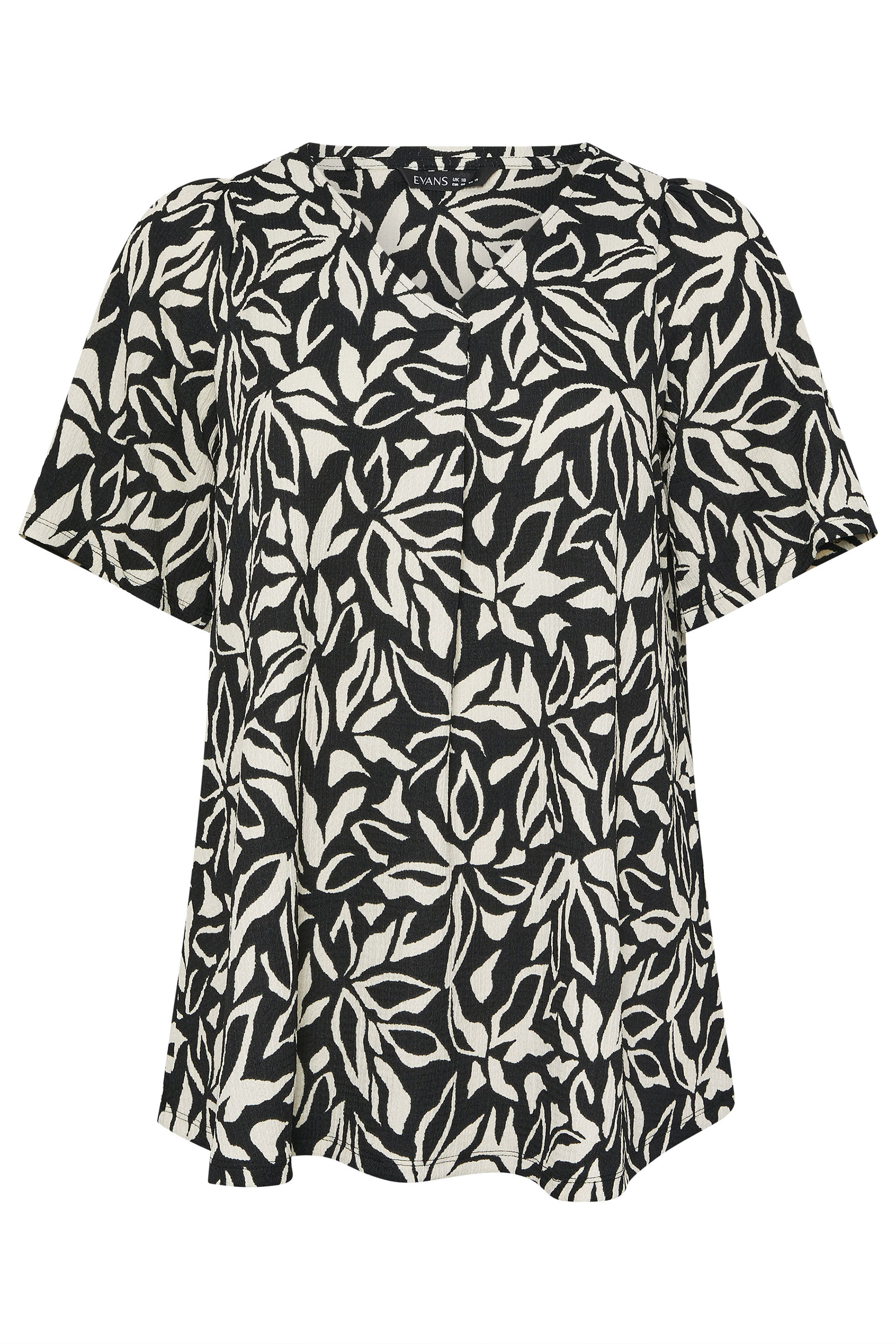 EVANS Plus Size Black Floral Pleat Front Top | Evans  5
