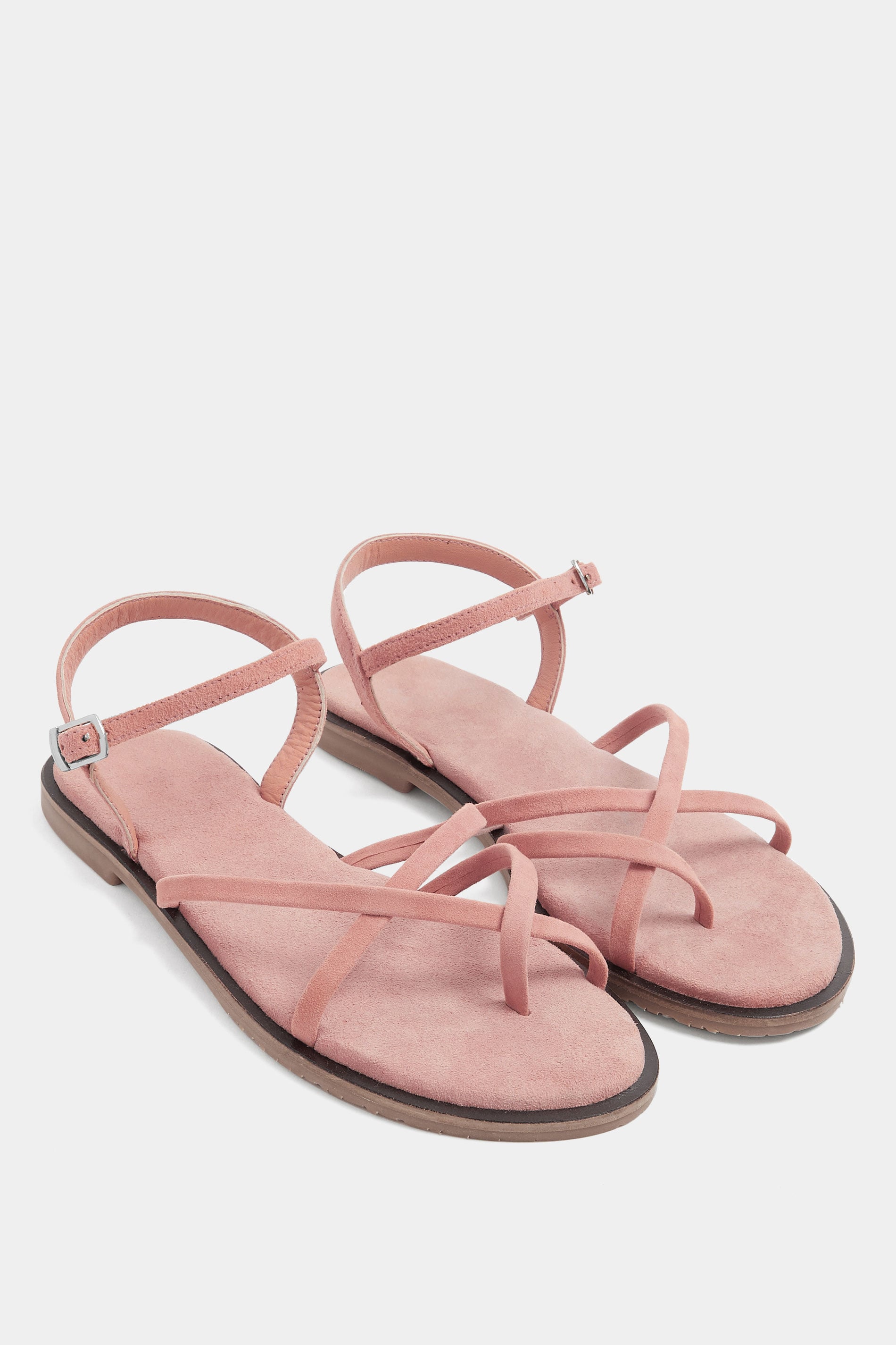 LTS Pink Cross Strap Sandals In a Standard Fit | Long Tall Sally 3