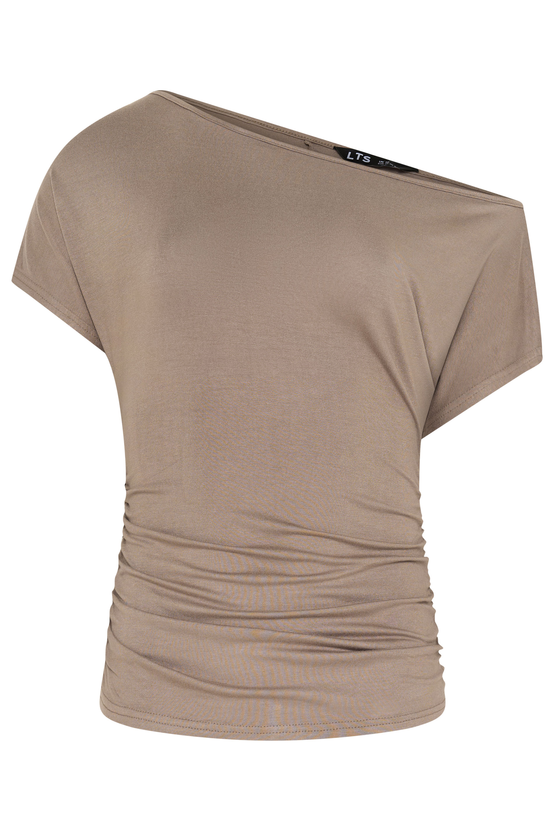 LTS Tall Women's Mocha Brown Off Shoulder Ruched Top | Long Tall Sally 6