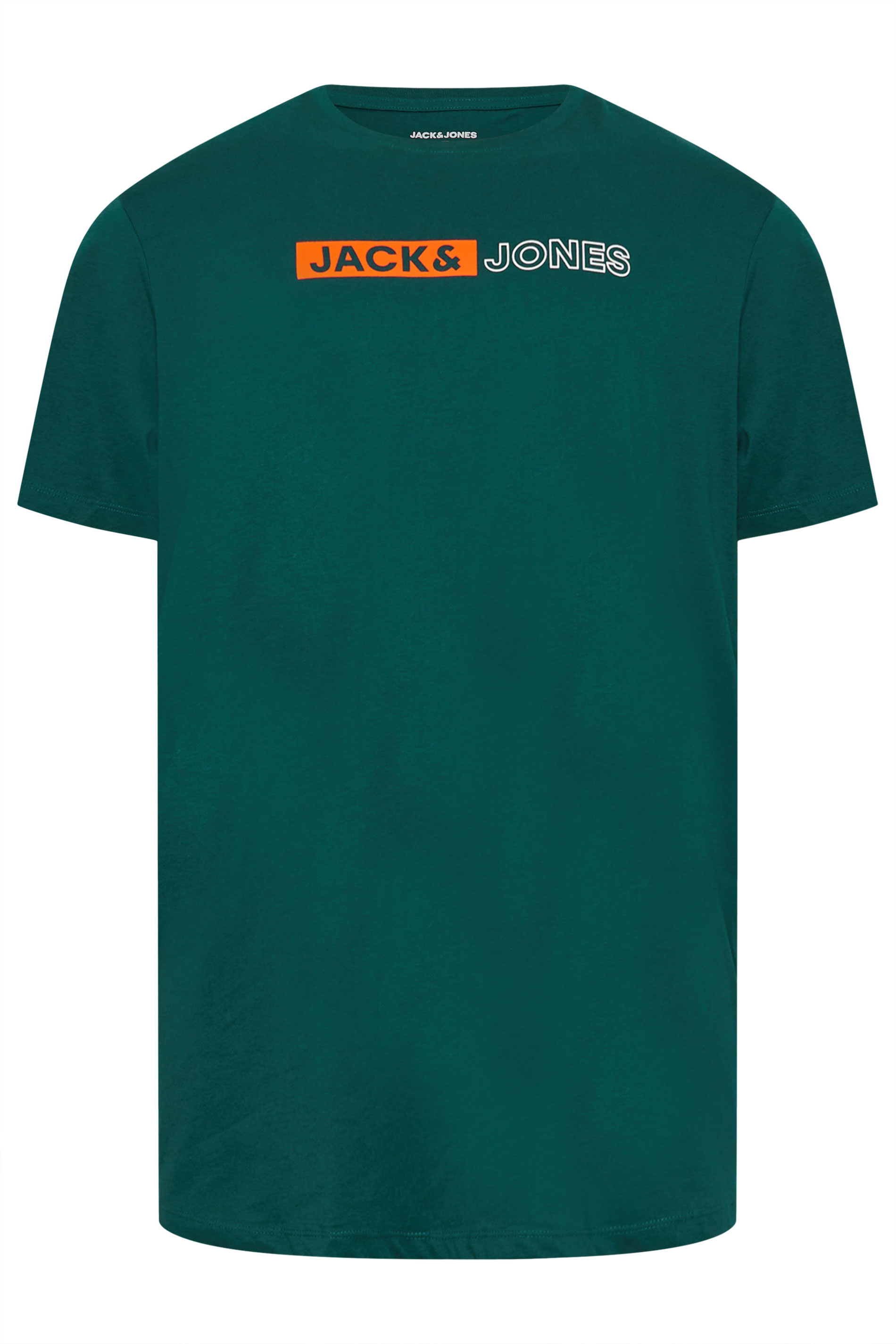 JACK & JONES Big & Tall Deep Teal Green Logo Play T-Shirt | BadRhino 2