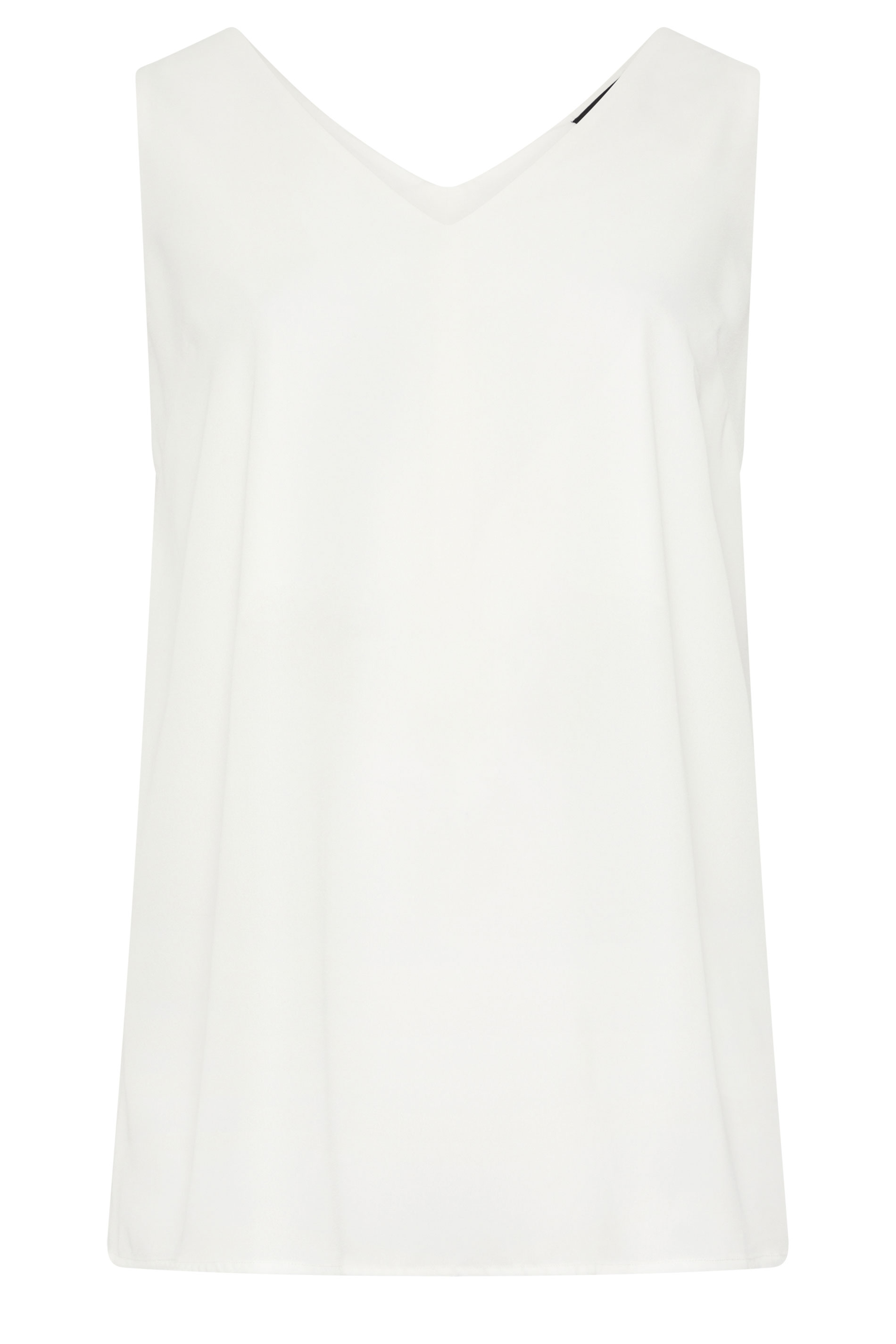 YOURS Plus Size White V-Neck Cami Vest Top | Yours Clothing 5