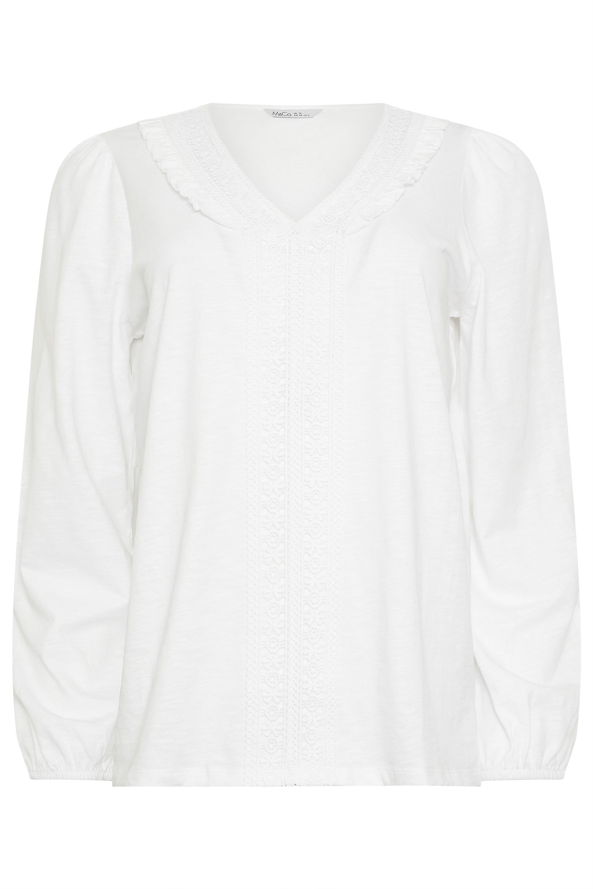 M&Co White Frill Detail Cotton Blouse | M&Co 6