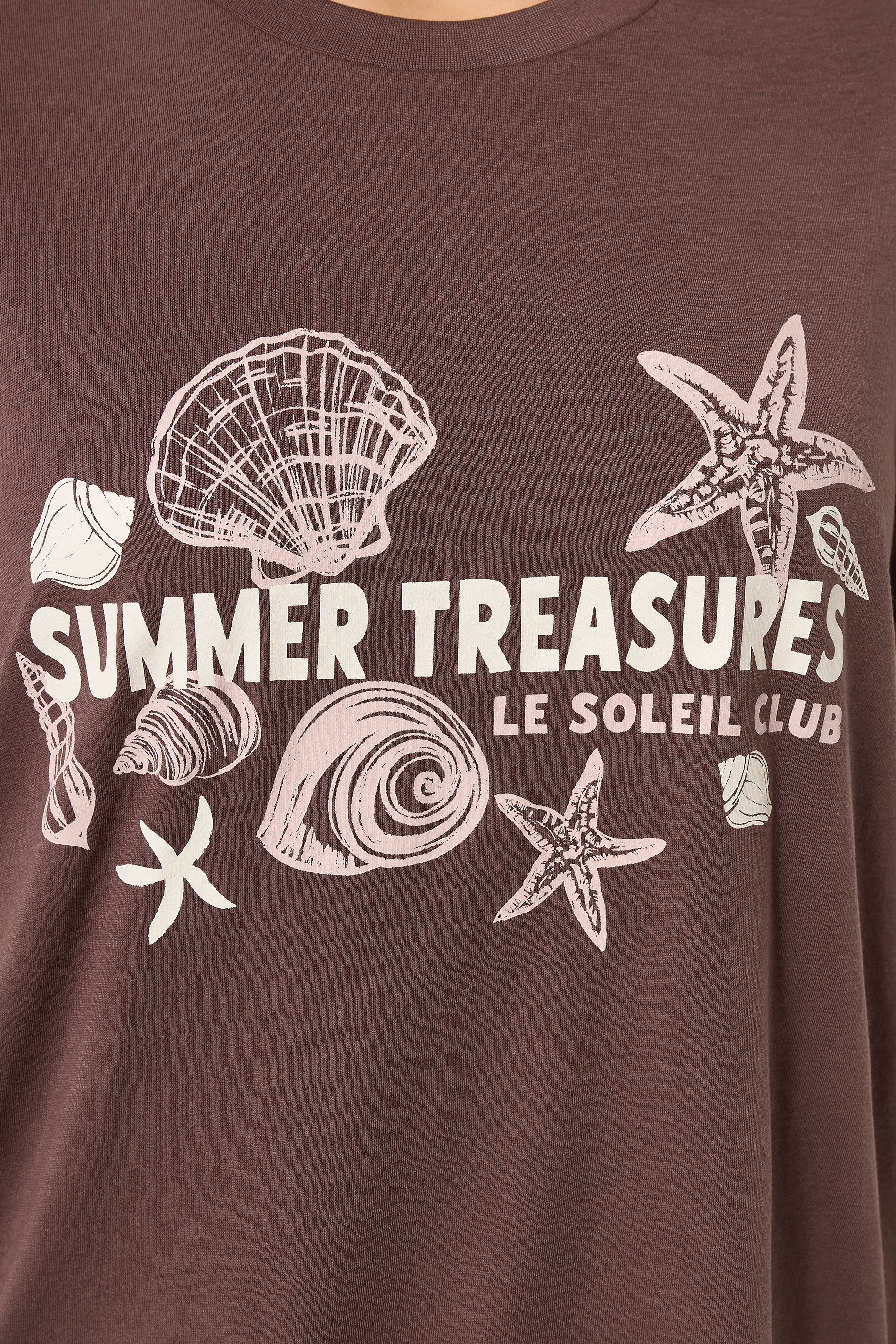 YOURS Plus Size Chocolate Brown 'Summer Treasures' Slogan T-Shirt | Yours Clothing 4