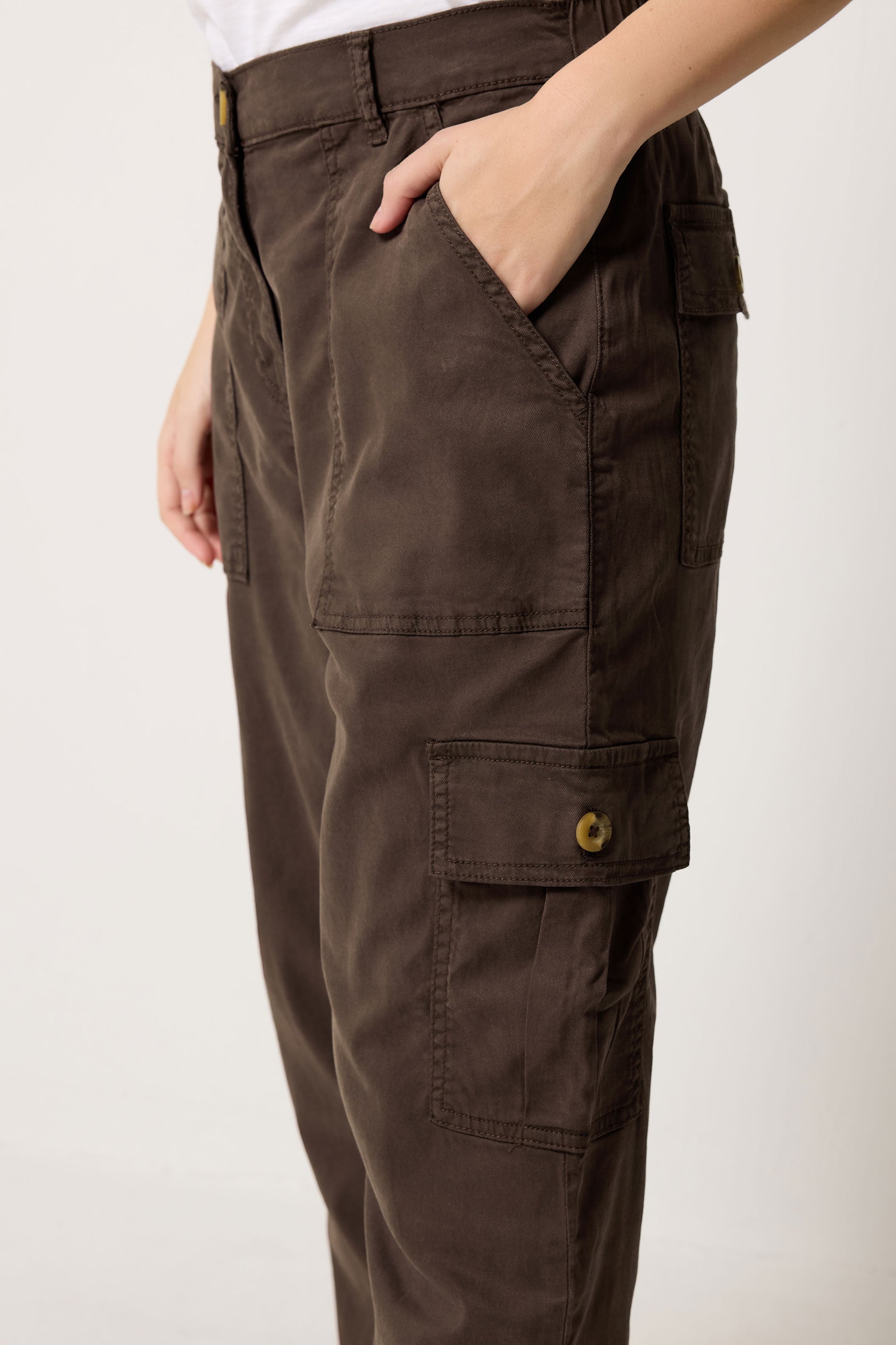 M&Co Chocolate Brown Cargo Trousers | M&Co 4