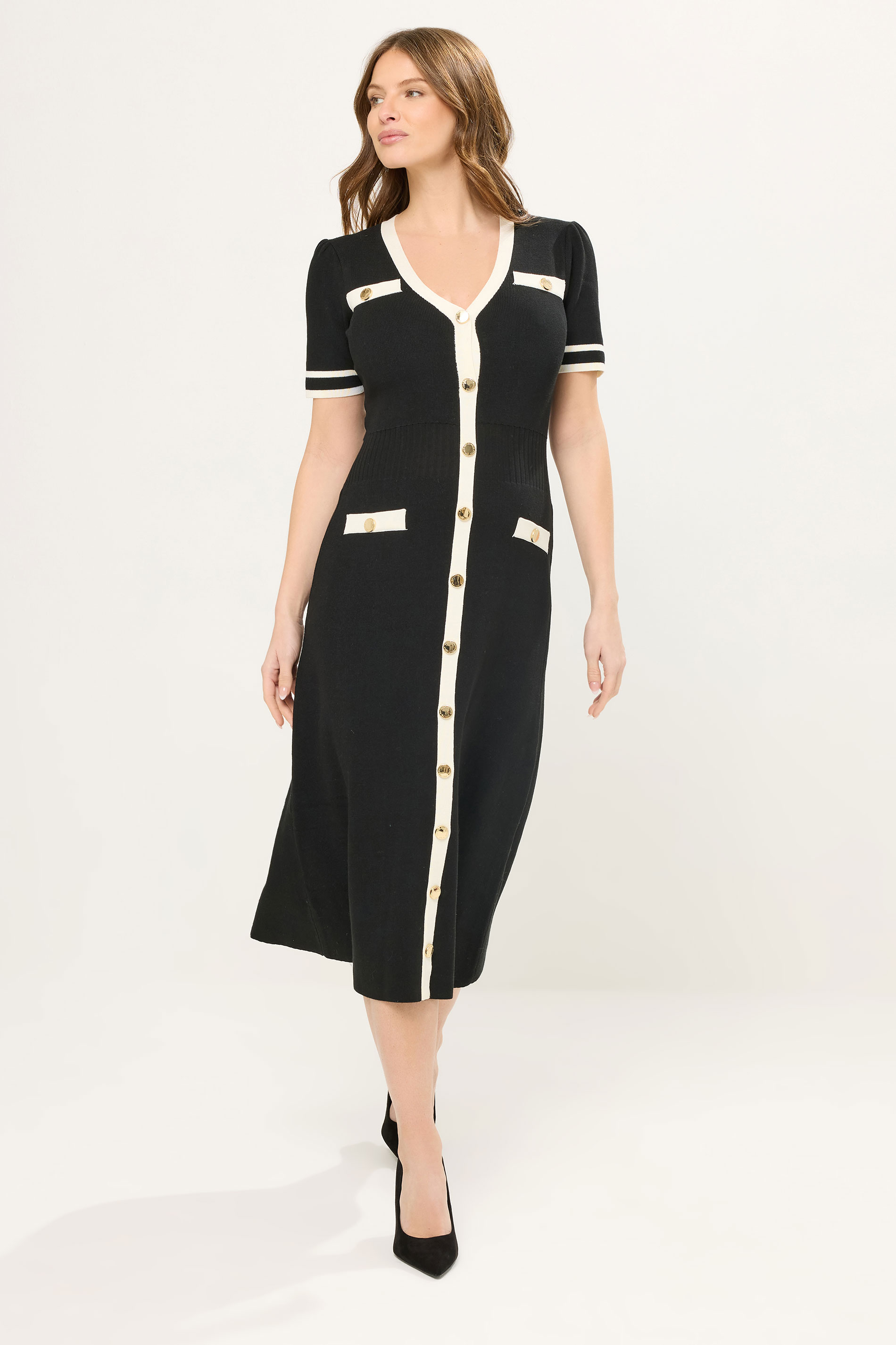 STAR Black Contrast Knitted Dress | StarByJM 2