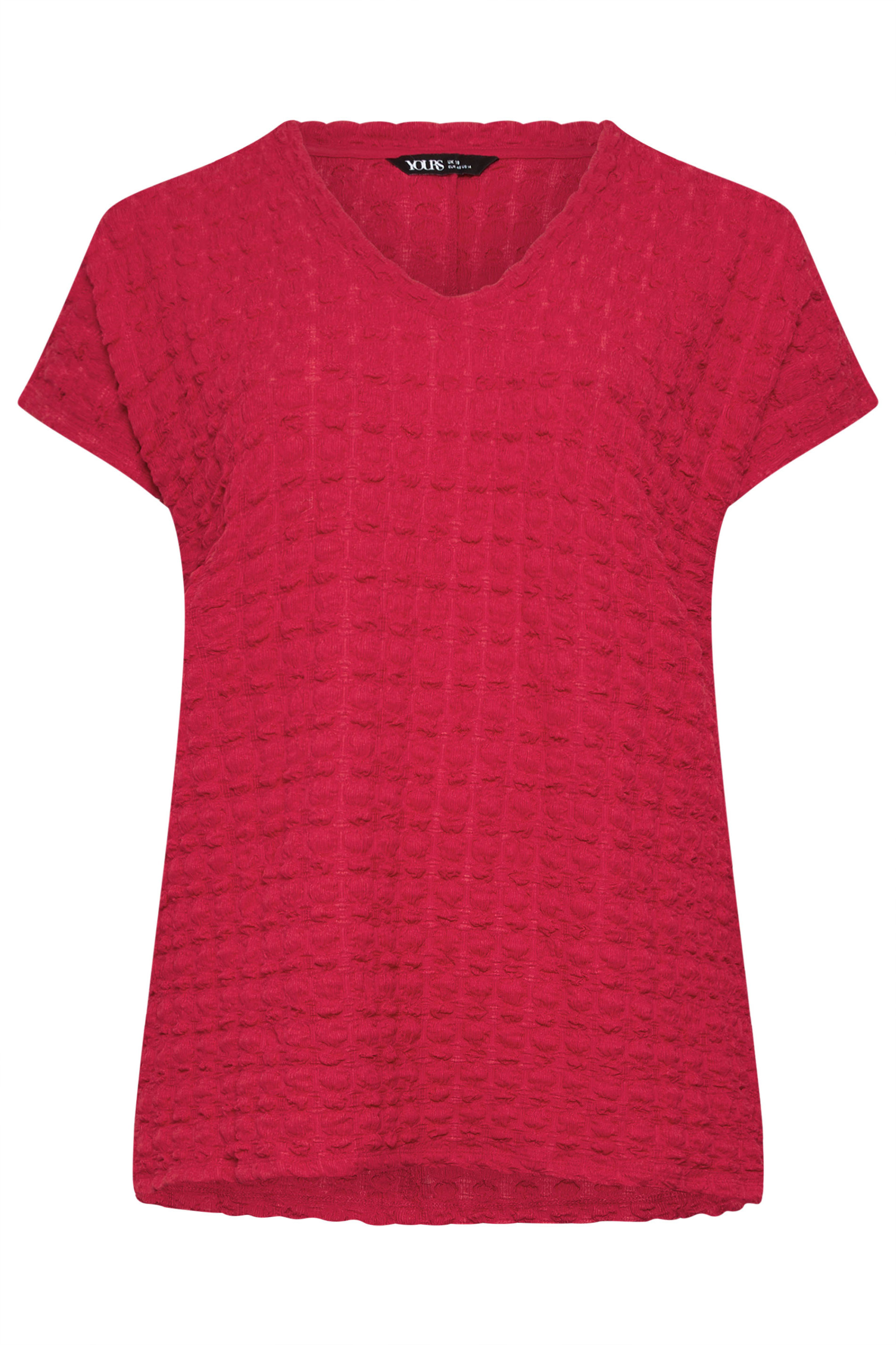 YOURS Plus Size Red Bubble Textured T-Shirt | Yours Clothing 5
