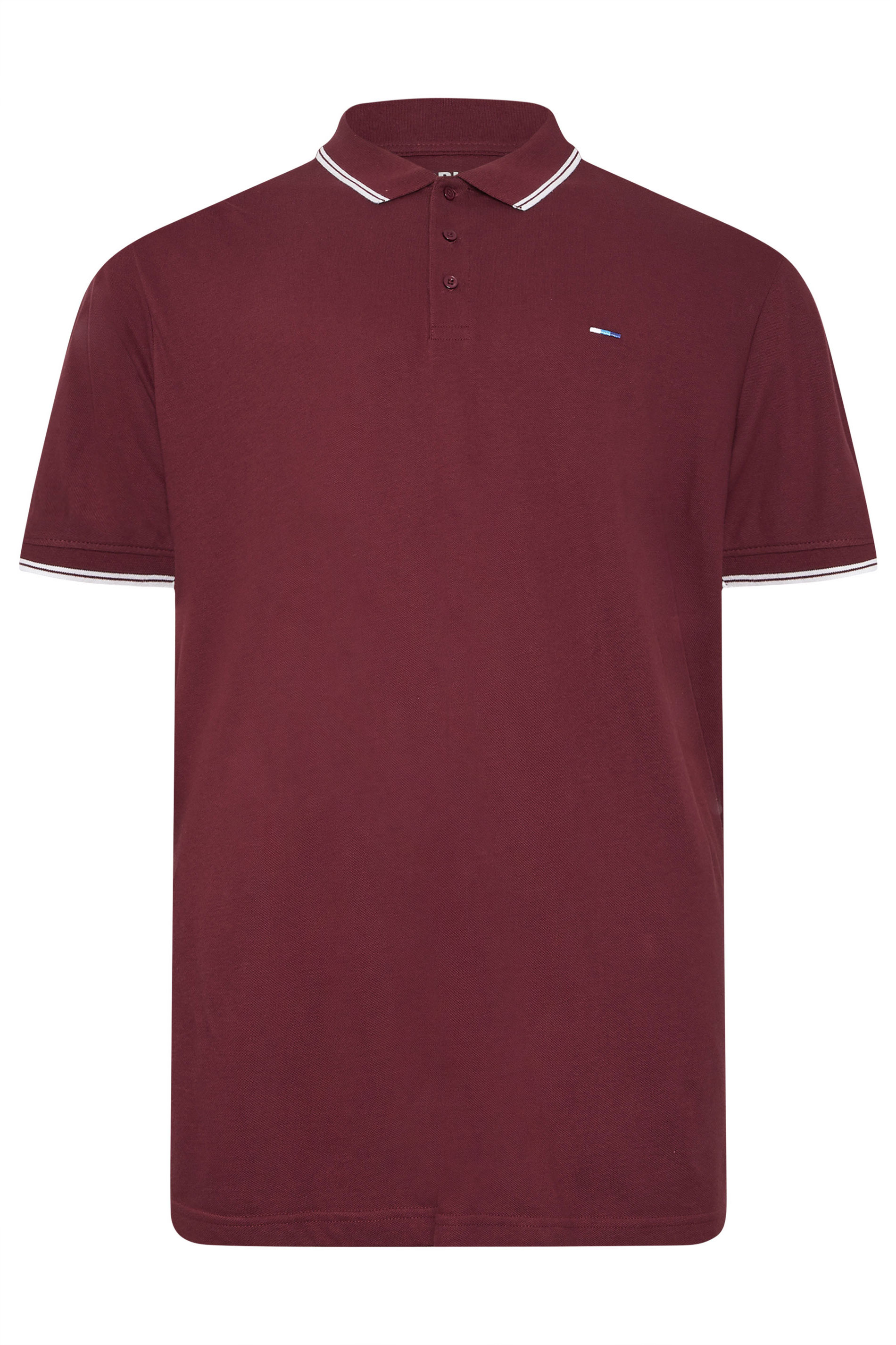 BadRhino Big & Tall Burgundy Red Tipped Polo Shirt | BadRhino 6