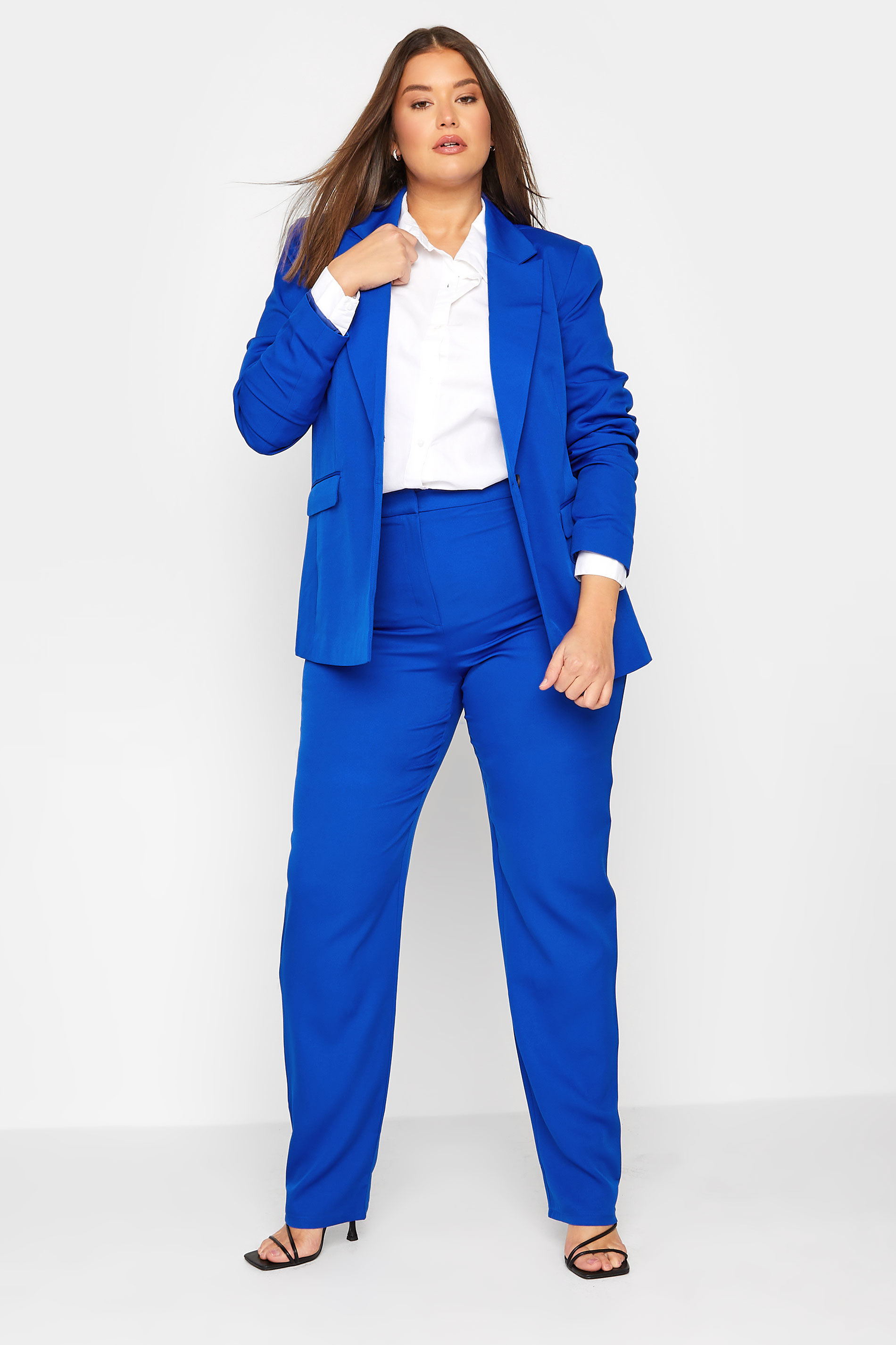 LTS Tall Women's Cobalt Blue Scuba Crepe Blazer | Long Tall Sally 2