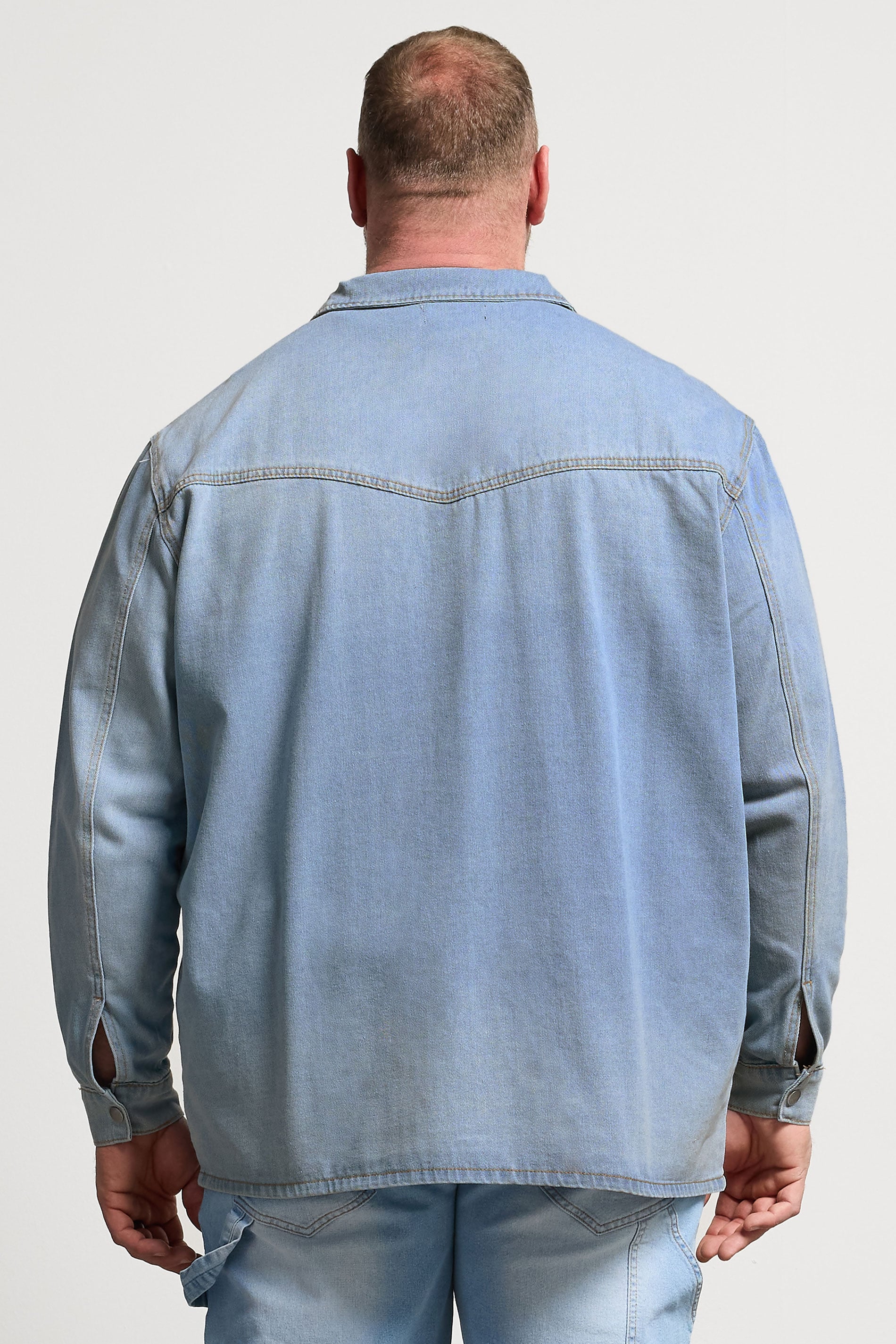 BadRhino Big & Tall Light Blue Denim Shirt | BadRhino 4