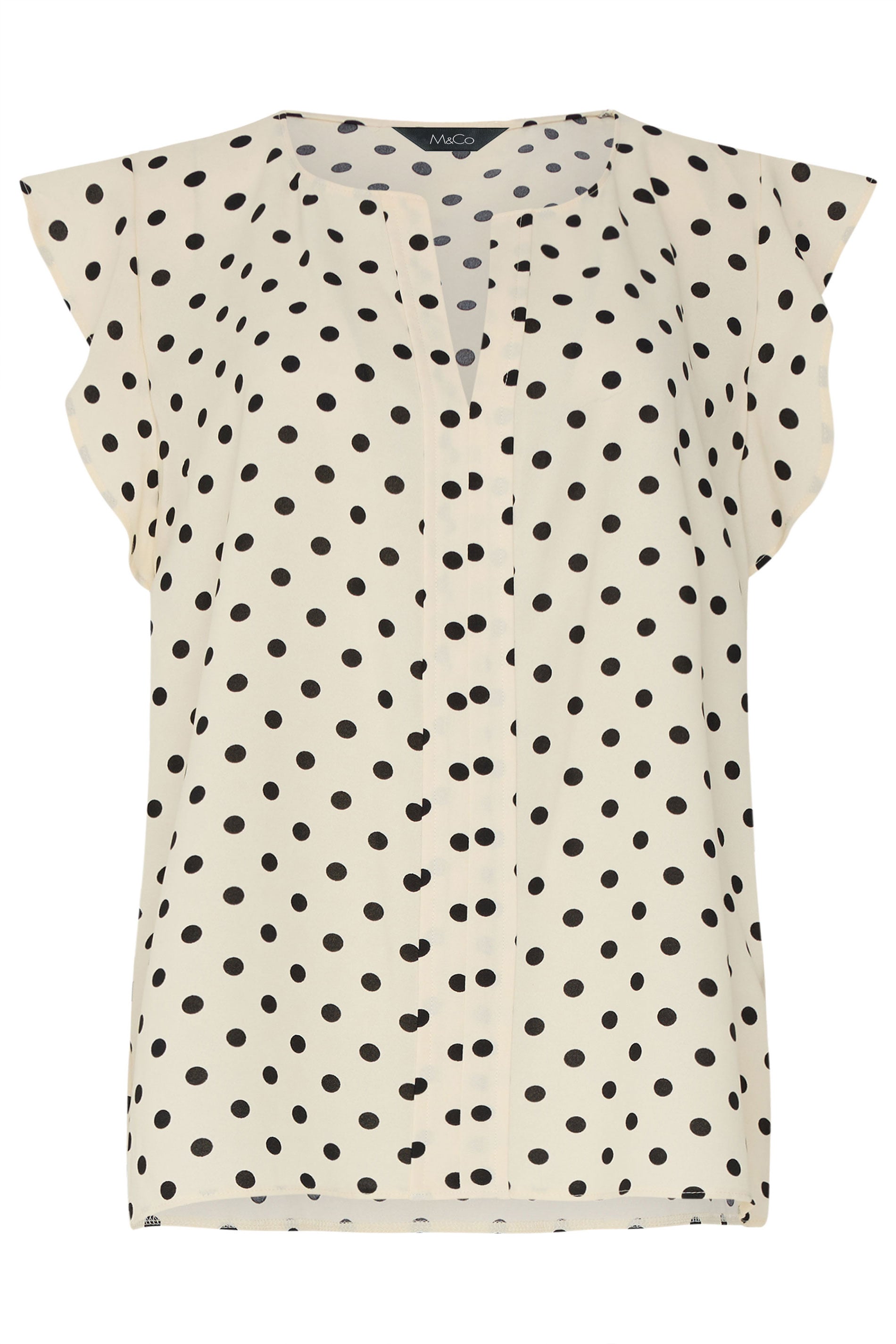 M&Co Ivory White Polka Dot Frill Sleeve Blouse | M&Co 5
