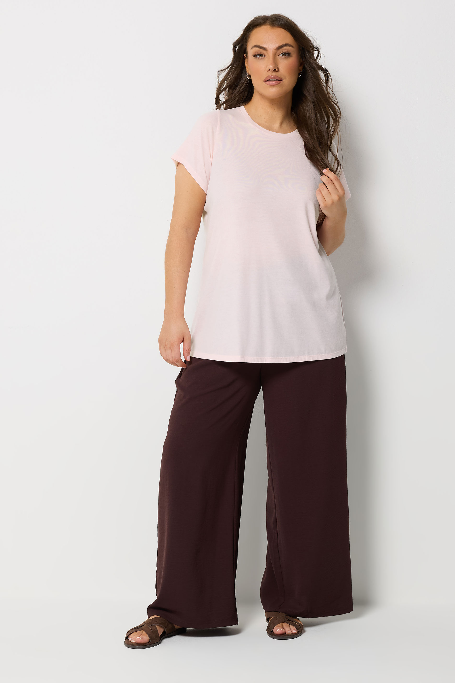 YOURS Plus Size Pink Core Basic T-Shirt | Yours Clothing 1