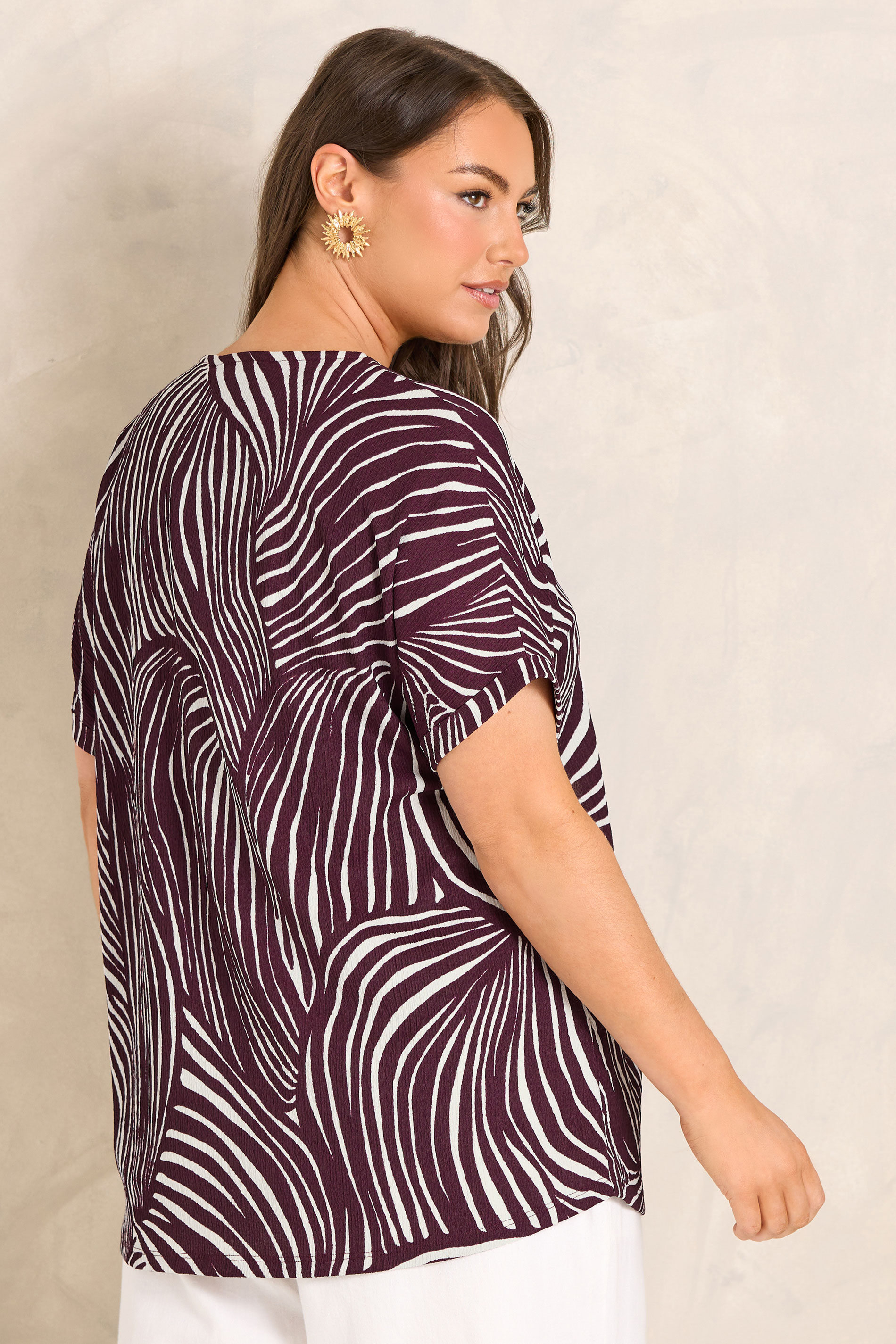 EVANS Plus Size Berry Red Crinkle Top | Evans 2