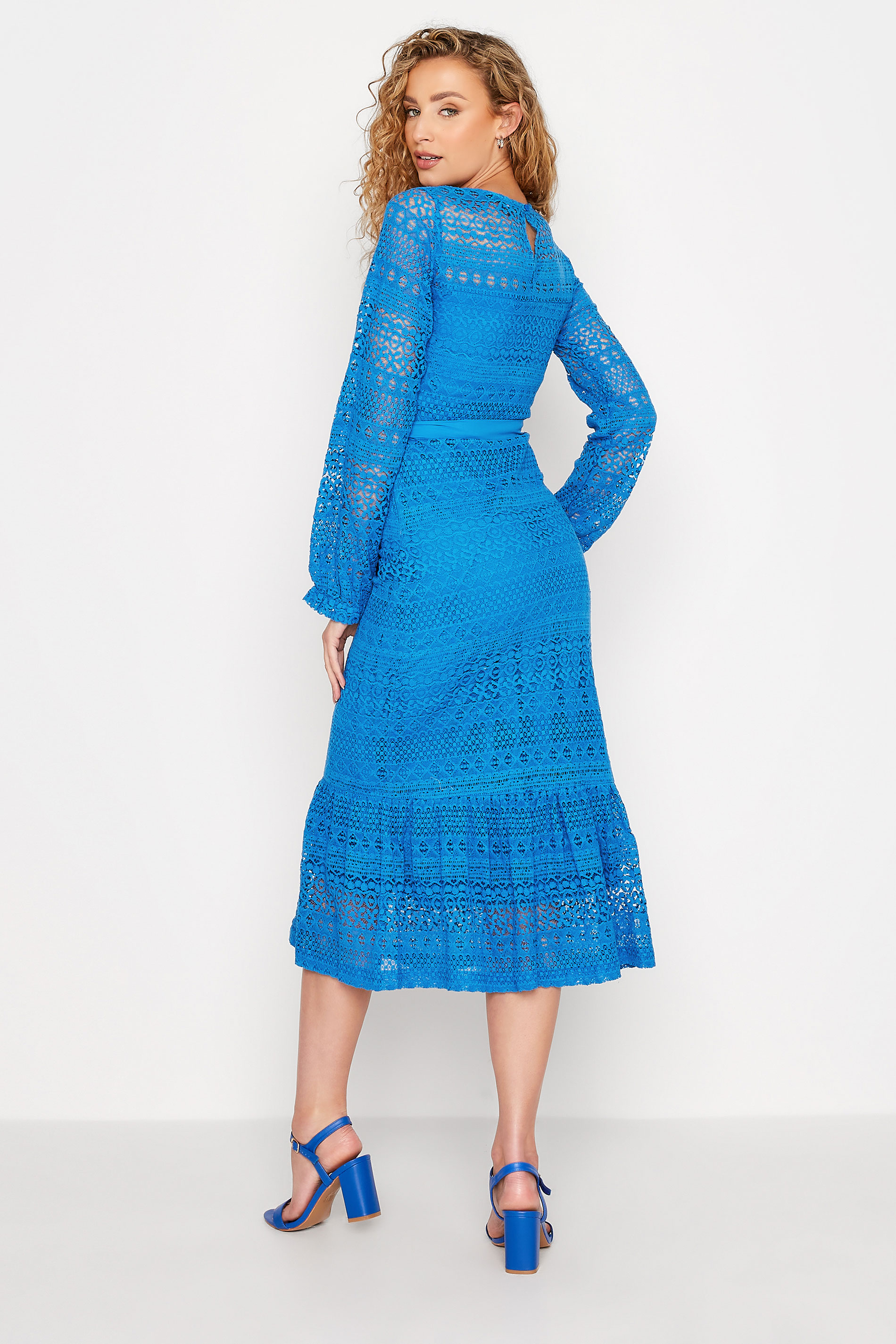 LTS Tall Women's Blue Lace Midi Dress | Long Tall Sally