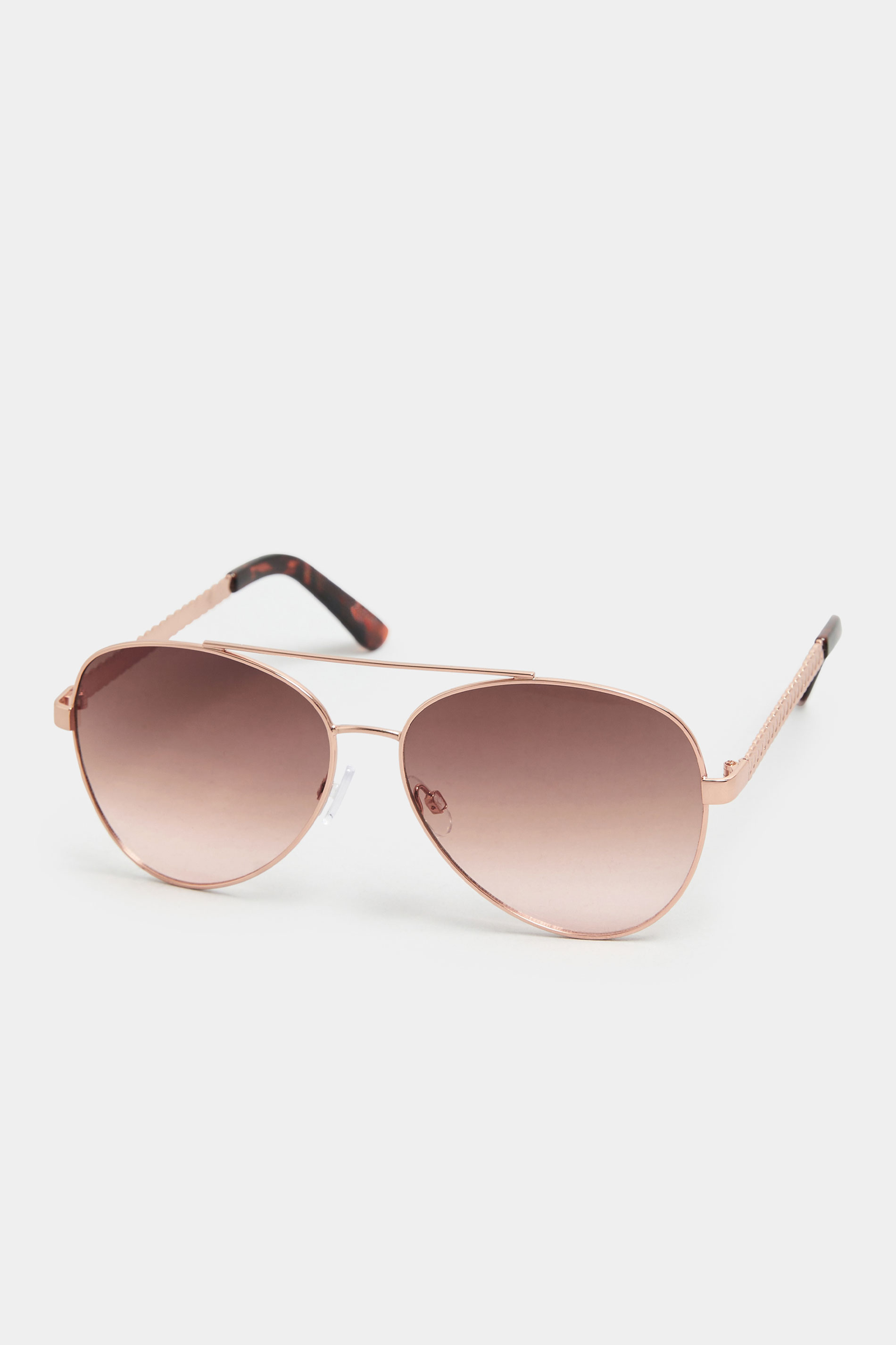 Rose Gold Tone Aviator Sunglasses | Yours Clothing  2