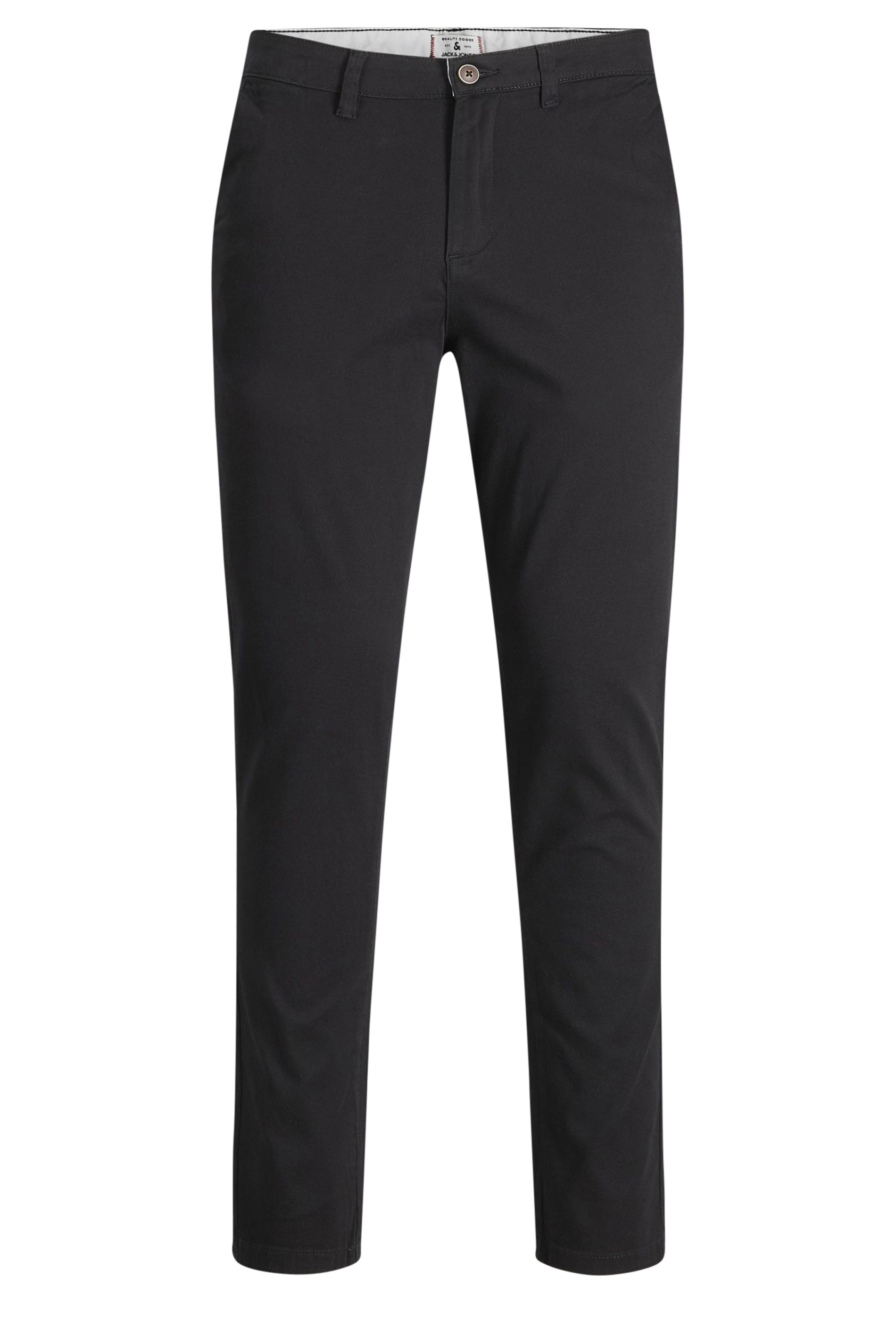JACK & JONES Big & Tall Black 'Marco' Chino Trousers | BadRhino 2