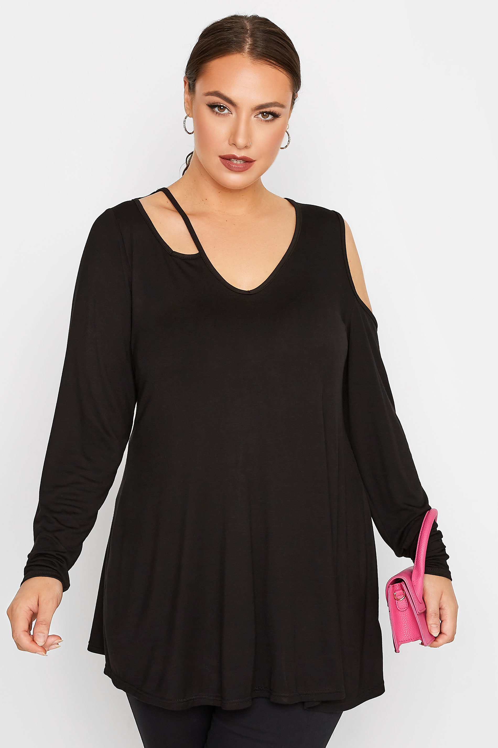 LIMITED COLLECTION Curve Black Cut Out Detail Top 1