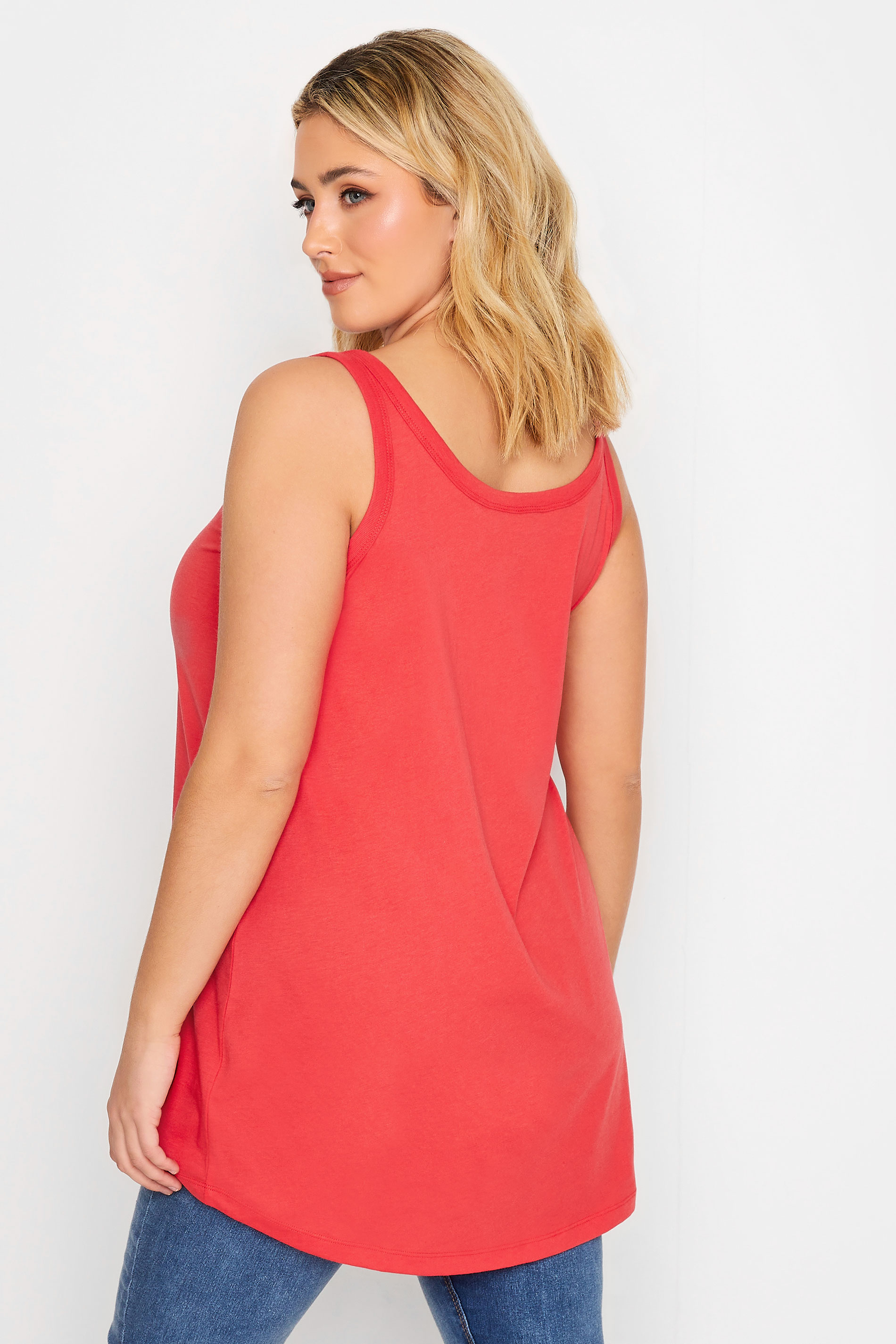 YOURS Plus Size Curve Red Essential Vest Top | Yours Clothing  3