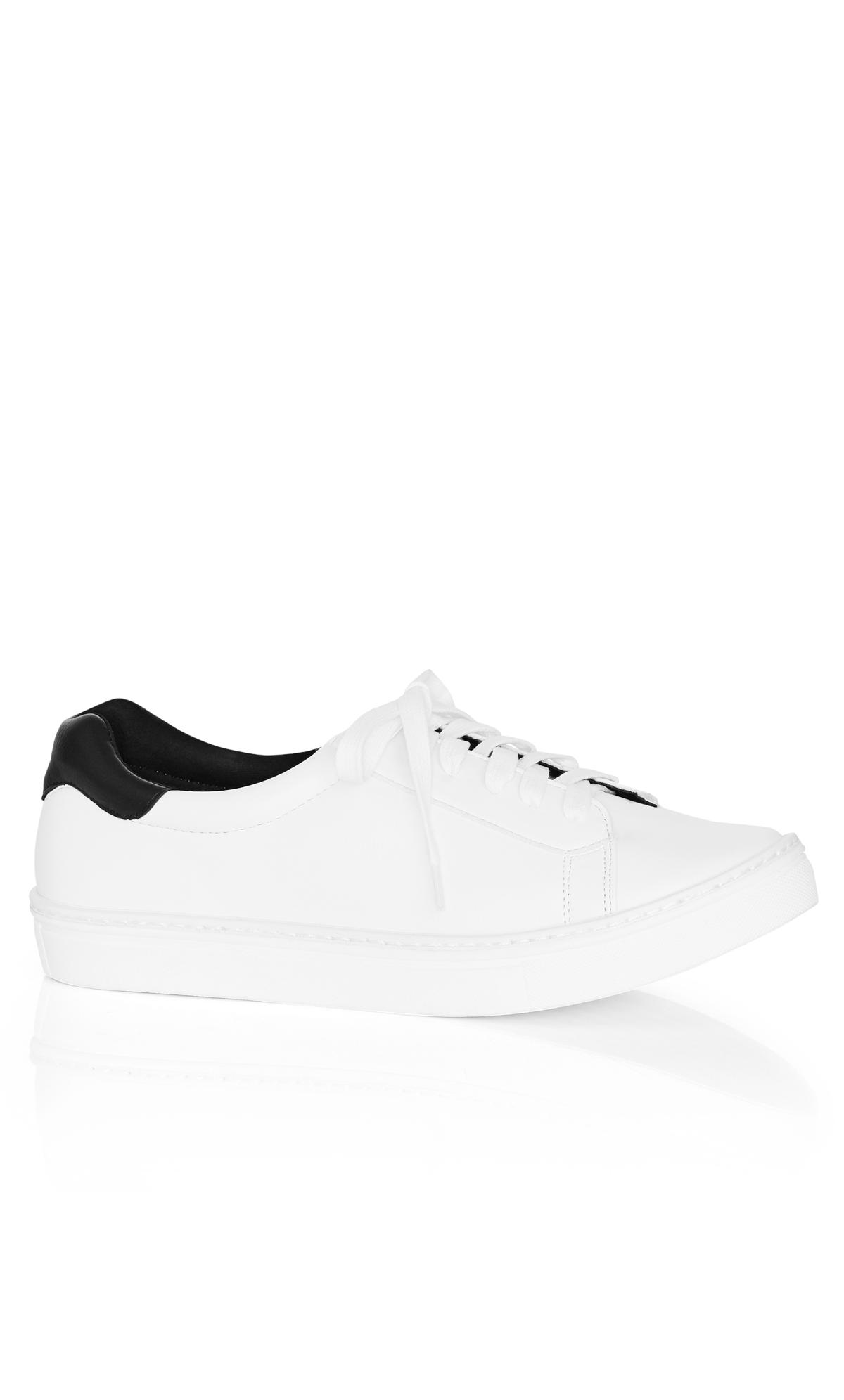 Evans White & Black WIDE FIT Trainers 1