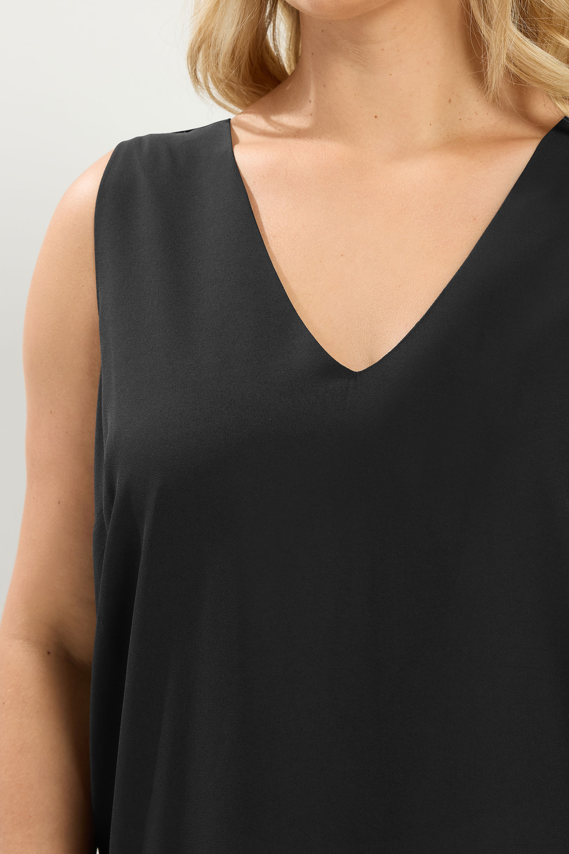 YOURS Plus Size Black V-Neck Cami Vest Top | Yours Clothing 4
