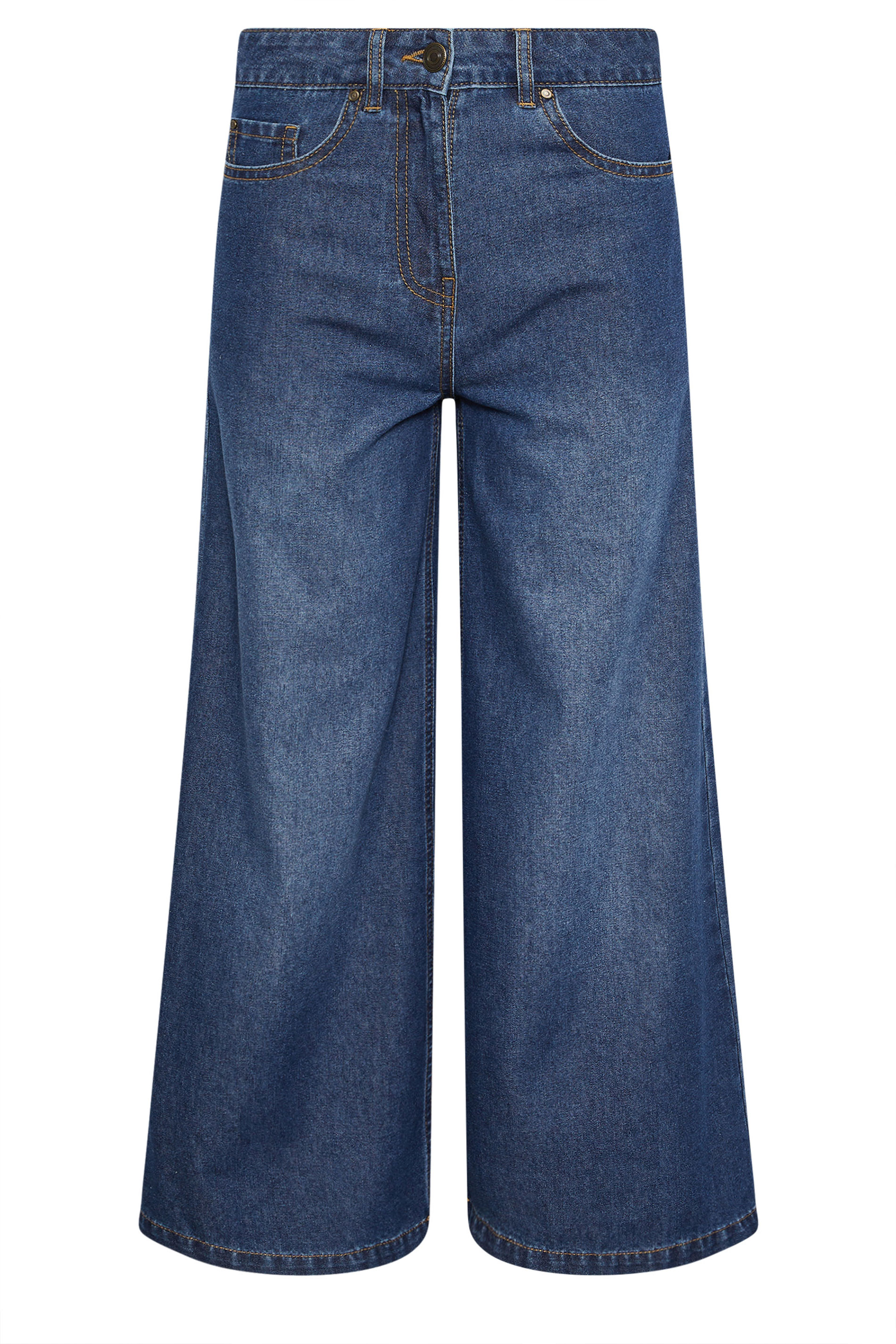 M&Co Petite Blue Midwash Palazzo Jeans | M&Co 5
