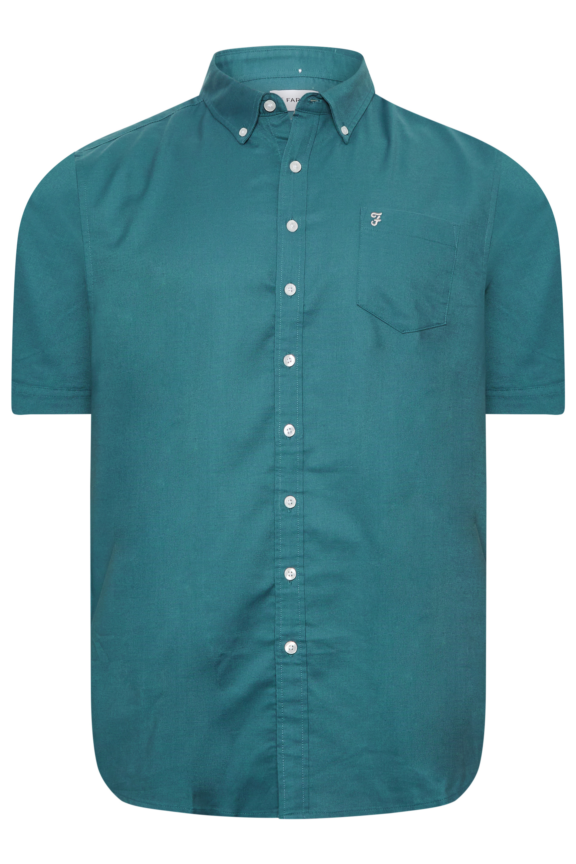 FARAH Big & Tall Dark Blue Short Sleeve Logo Shirt | BadRhino 3