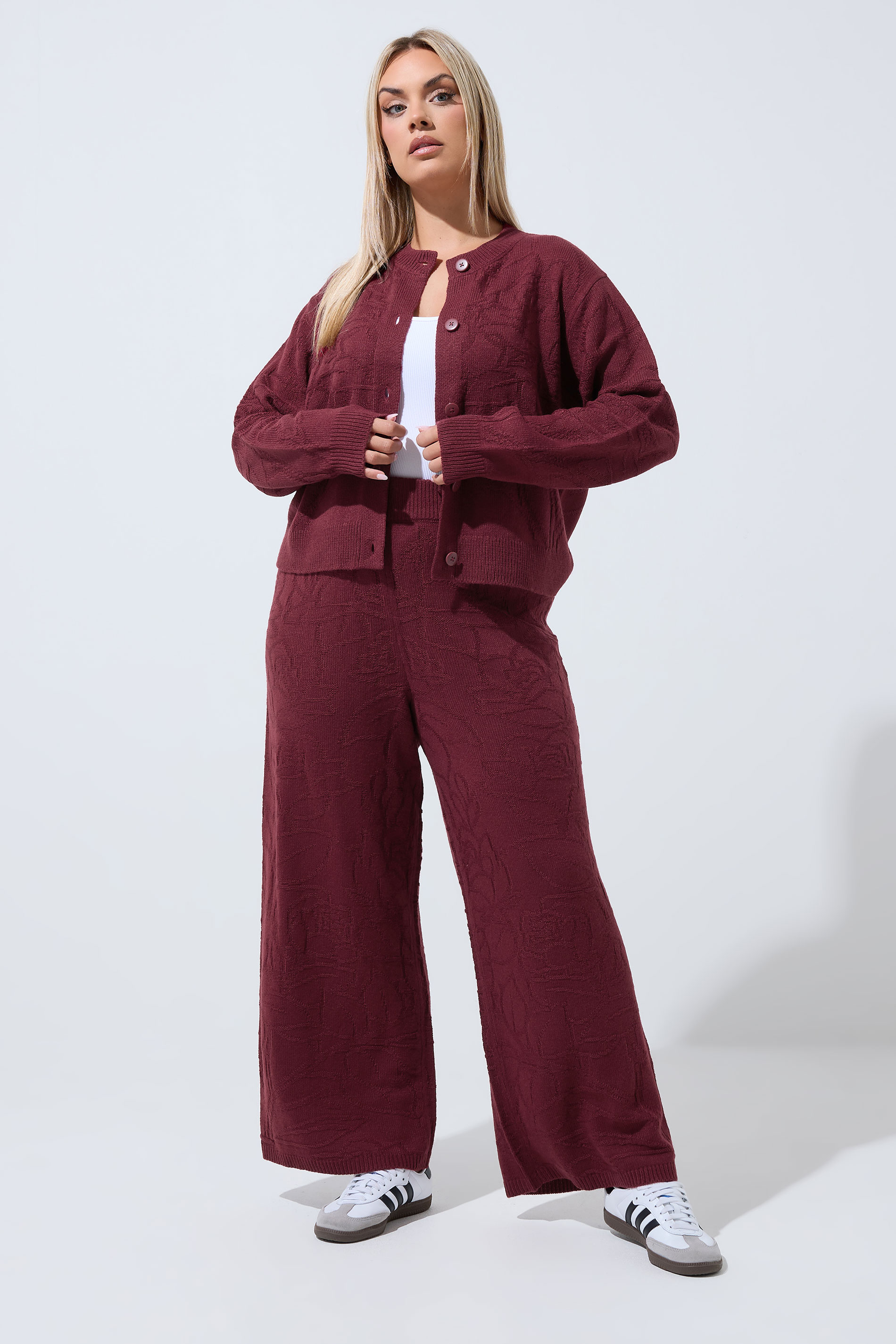 LIMITED COLLECTION Plus Size Red Rose Jacquard Cardigan 2