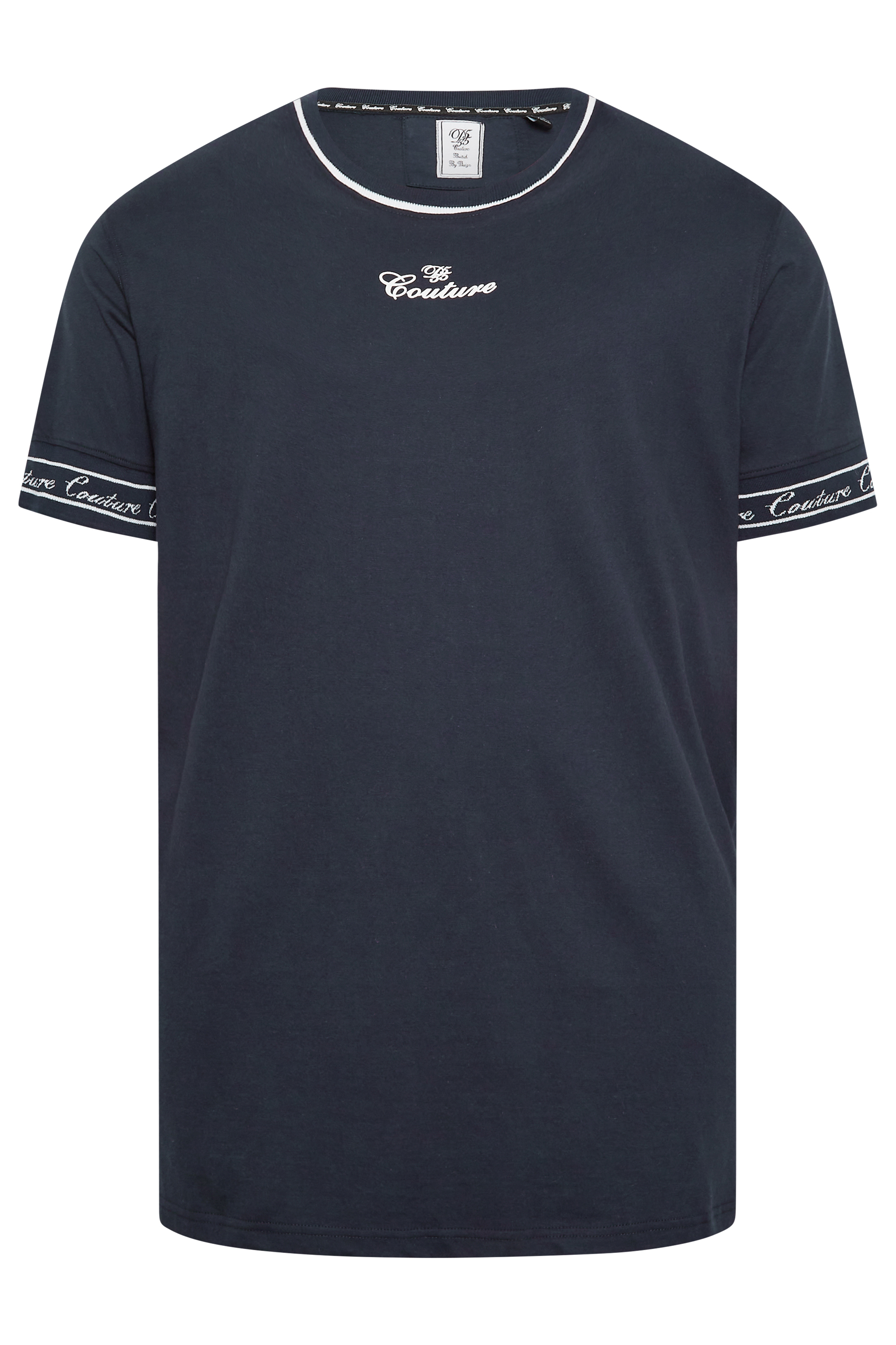 D555 Big & Tall Navy Blue Couture Crew Neck T-Shirt | BadRhino 3