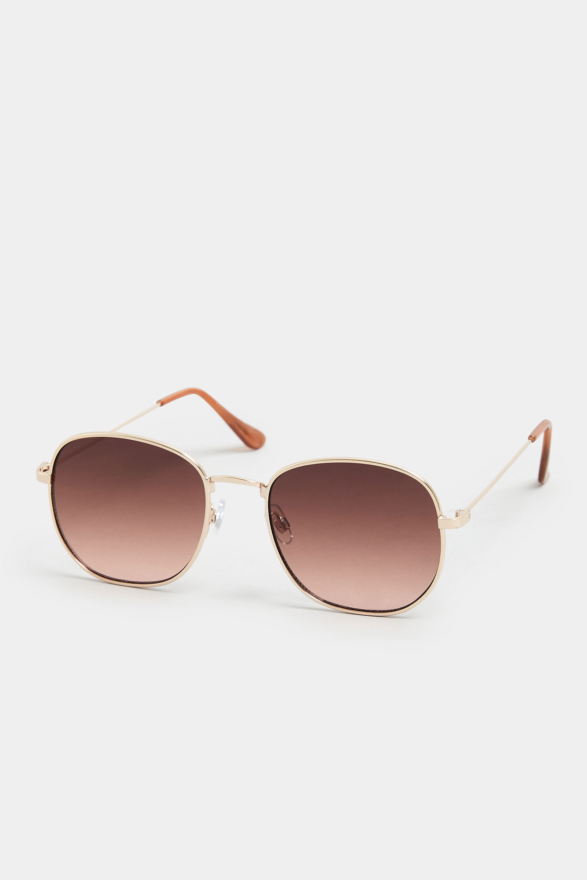 Gold Tone Round Sunglasses | Yours Clothing 2